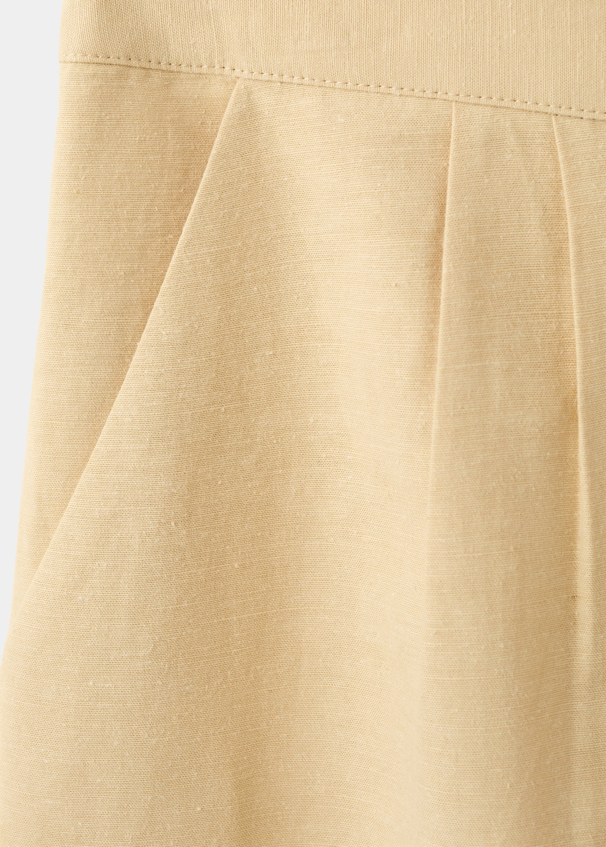 亚麻混纺直筒短裤 - null