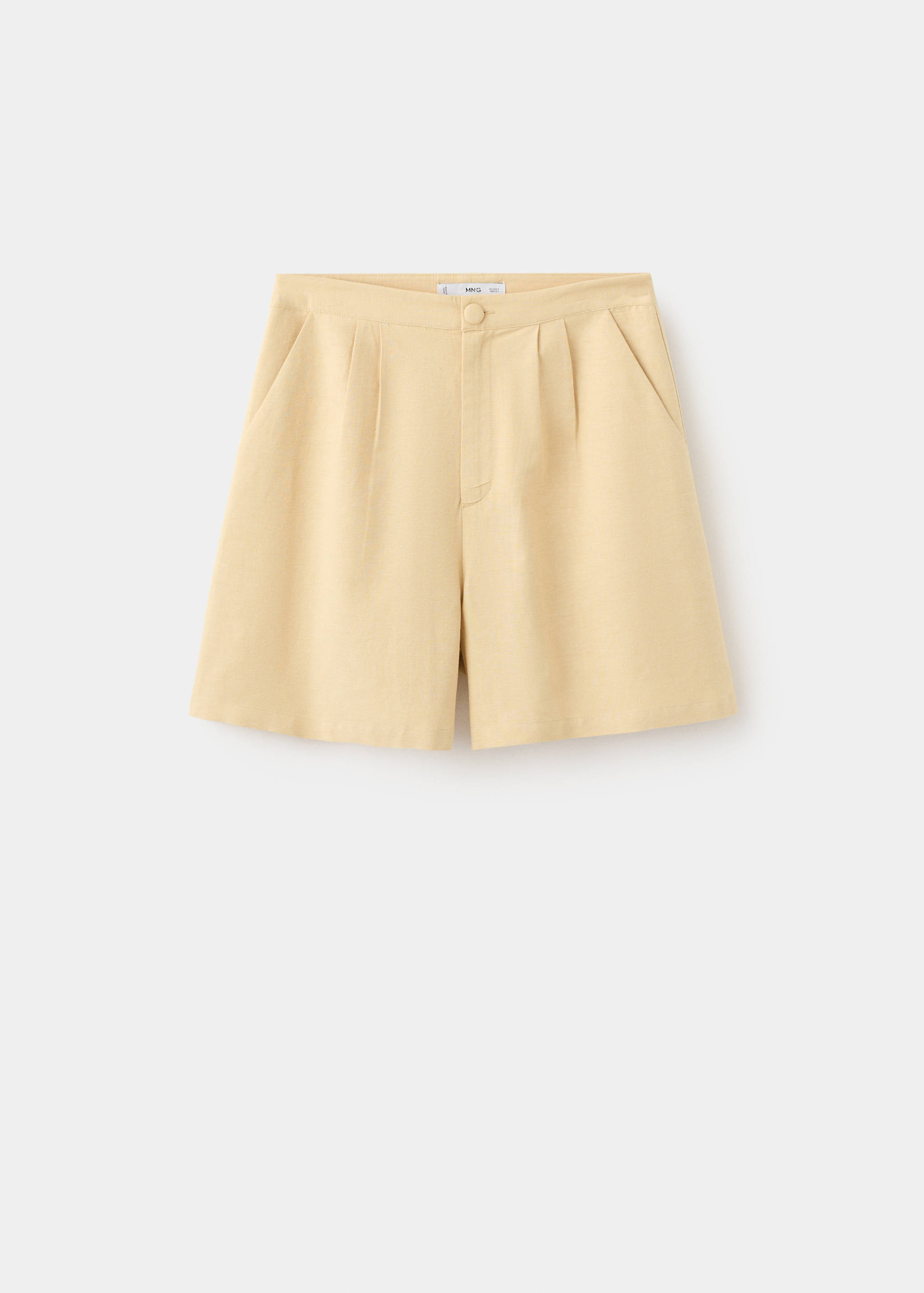 Straight-cut linen blend shorts - Article without model