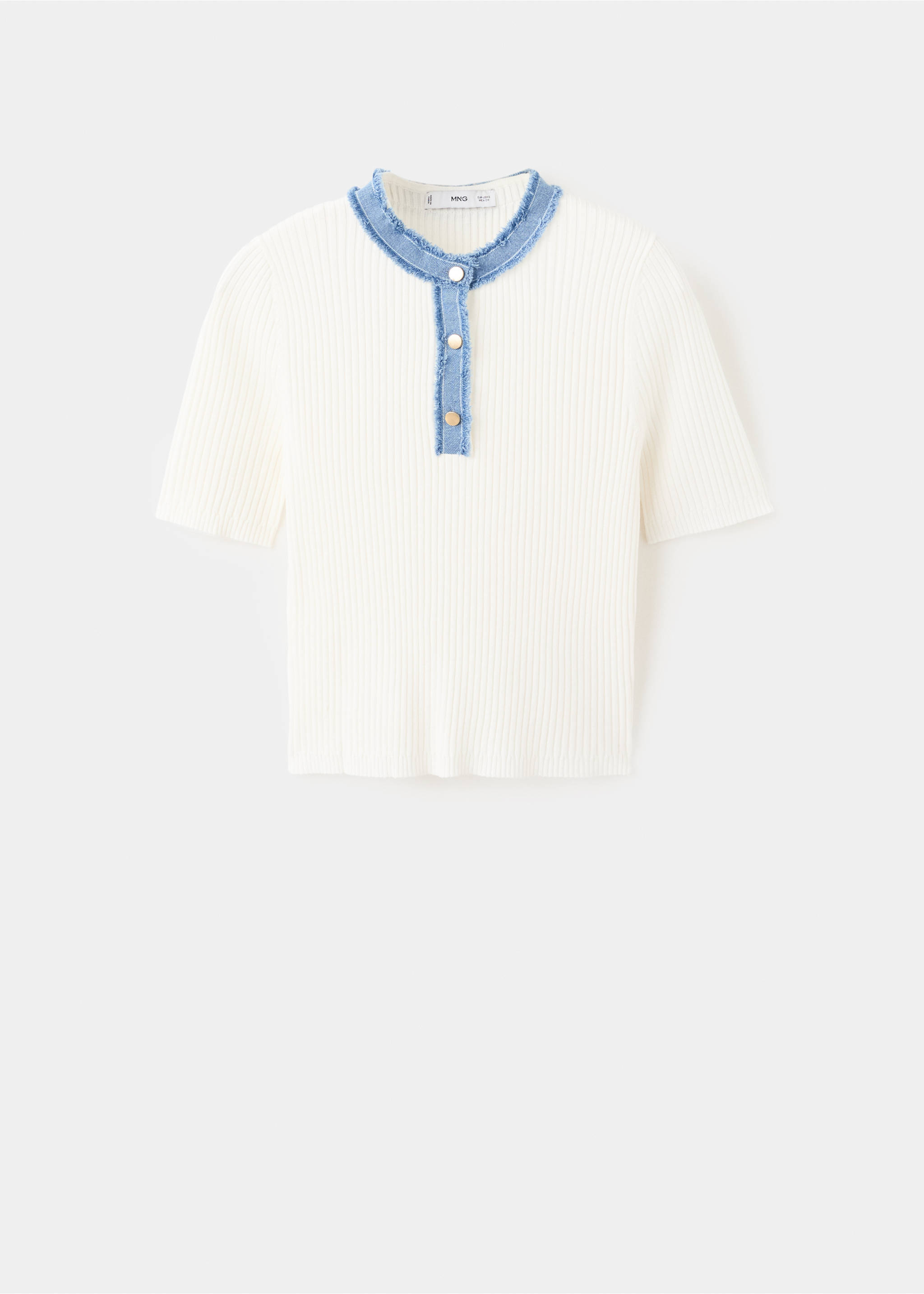 Contrast collar button jumper - Article without model, Off White. Ref: 27082539-00.