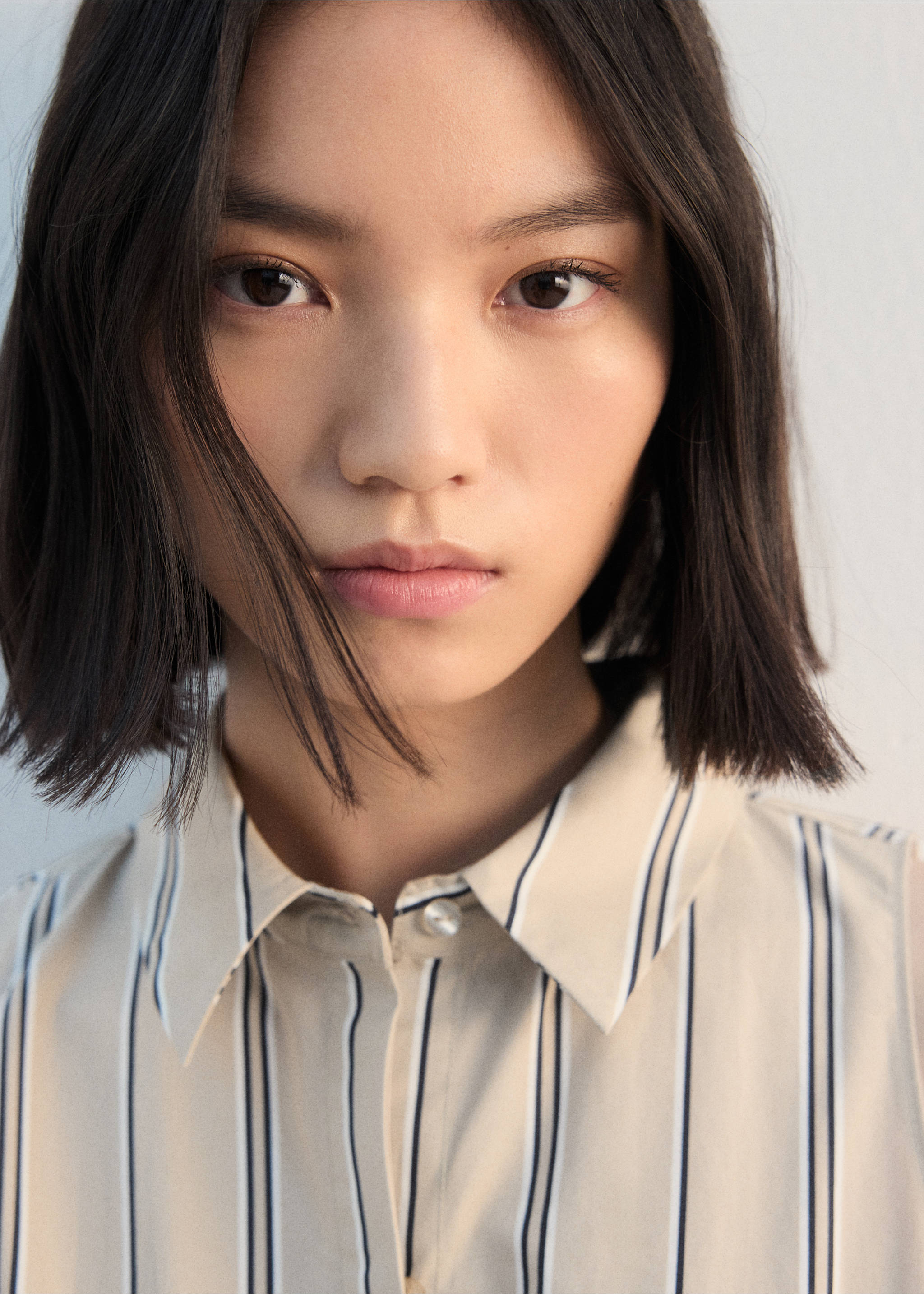 A-line shirt dress - Details of the article 1, Medium Brown. Ref: 27082541-00.