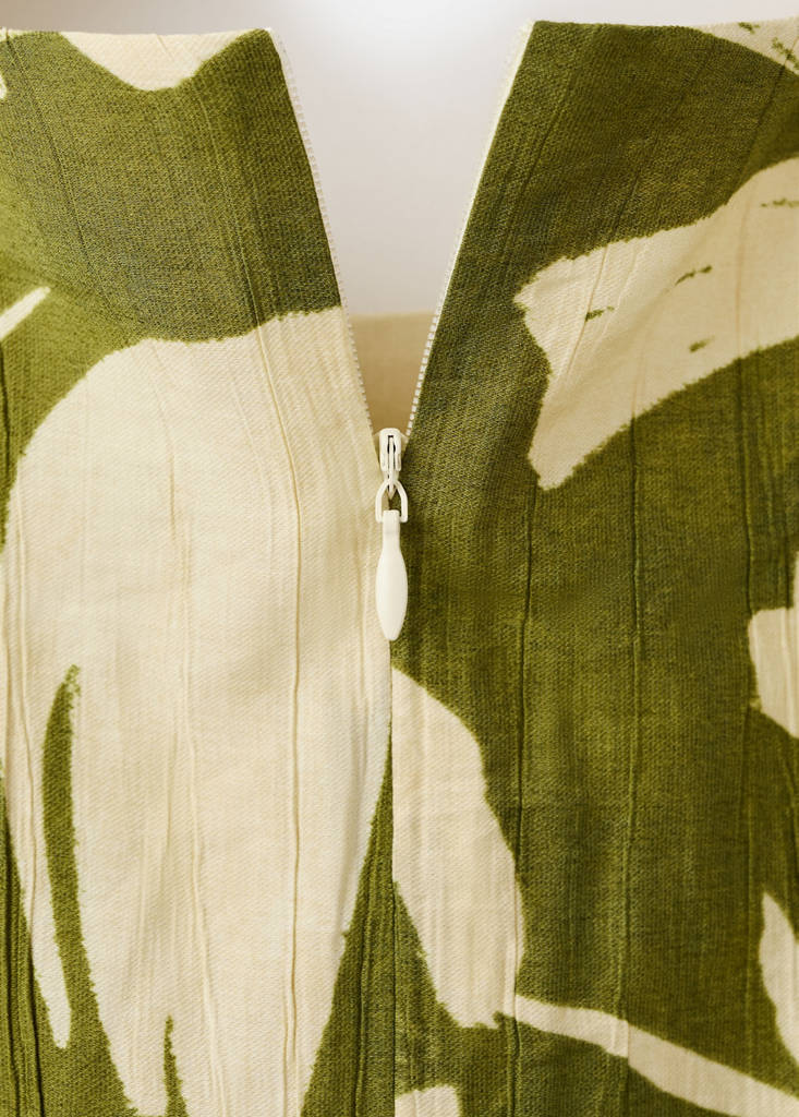 Peplum top with pleated panels — Green
