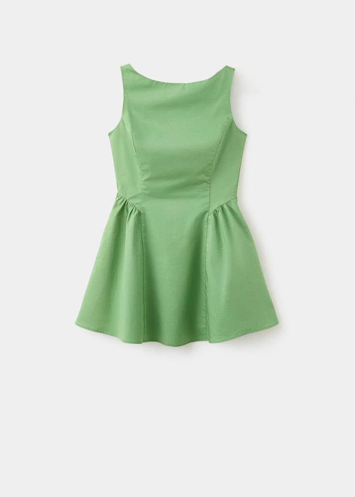 Flared cotton dress — Green