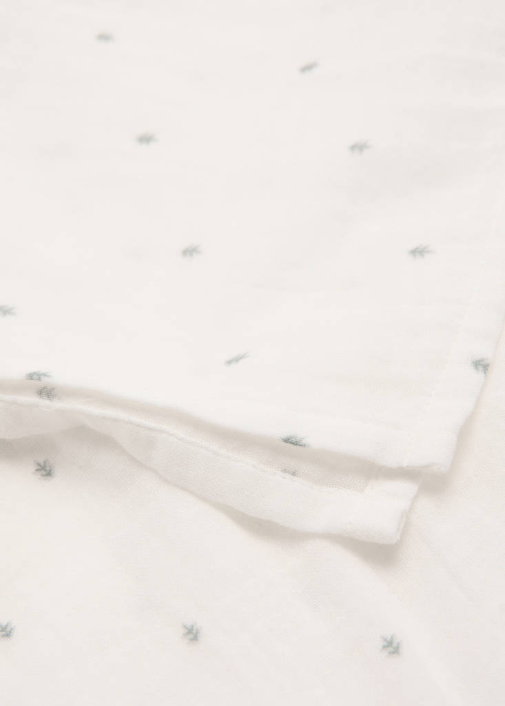 Printed cotton swaddle — Off White