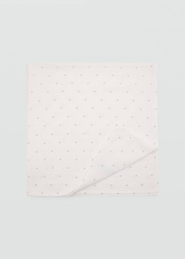 Printed cotton swaddle — Off White