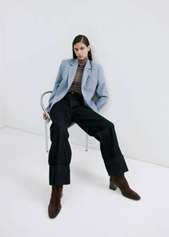 Suede block-heel boots — Chocolate 1