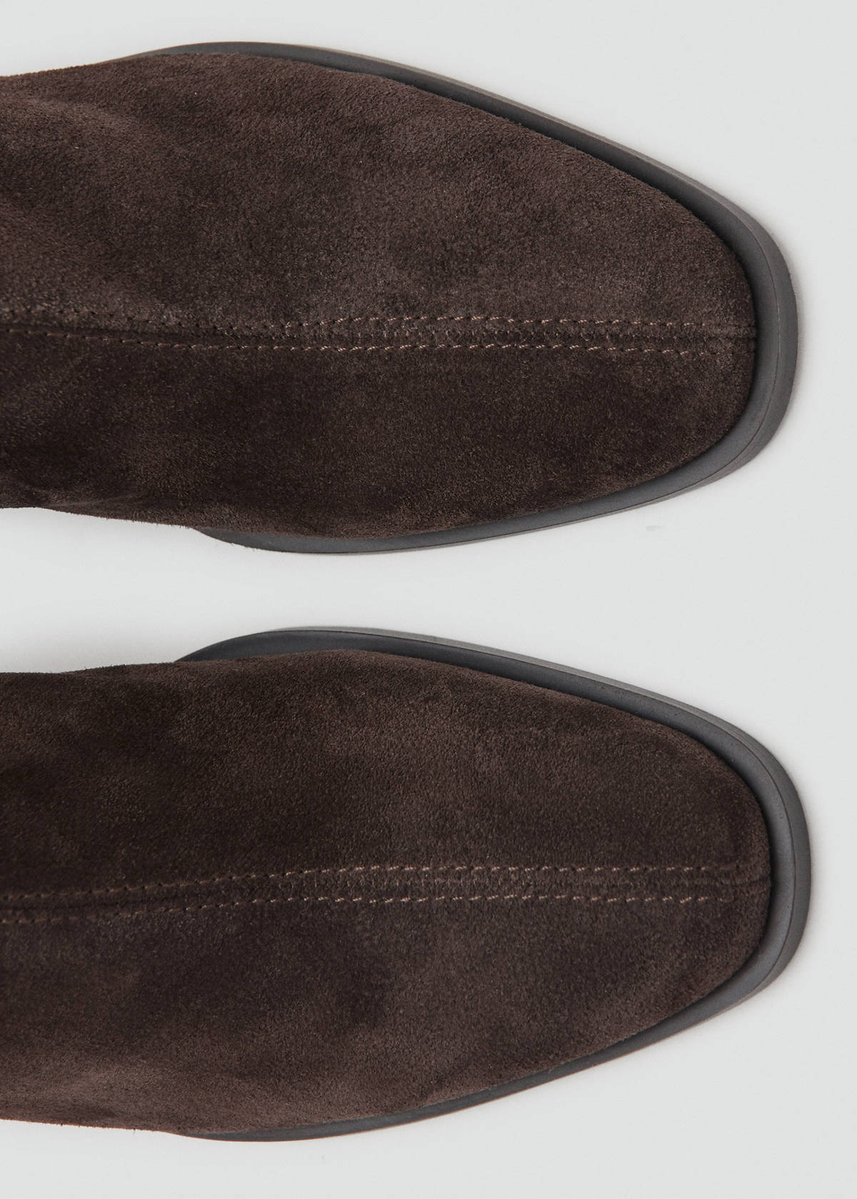 Suede block-heel boots — Chocolate