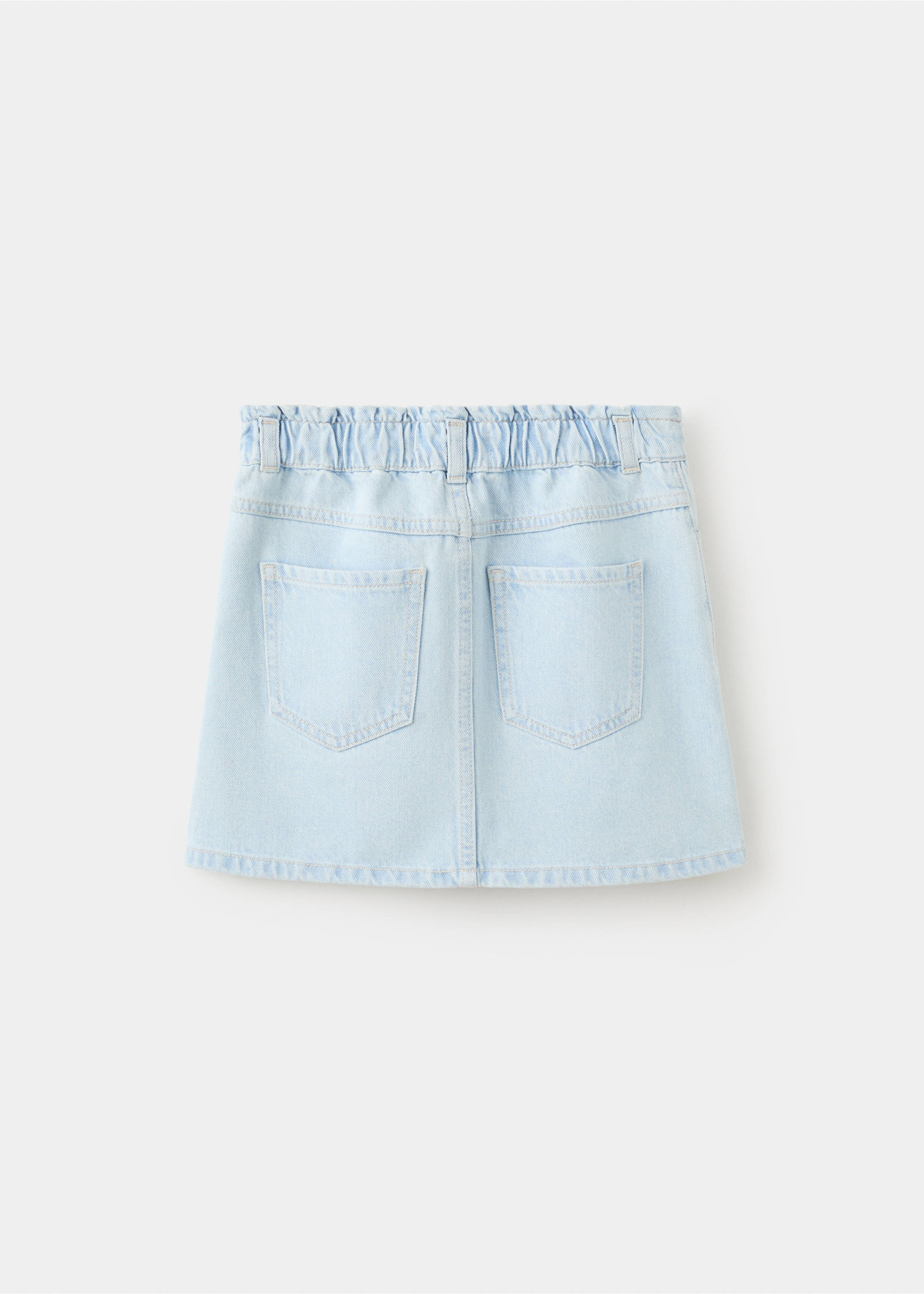 绳结牛仔短裙 - null, 淡蓝. Ref: 27082887-00.