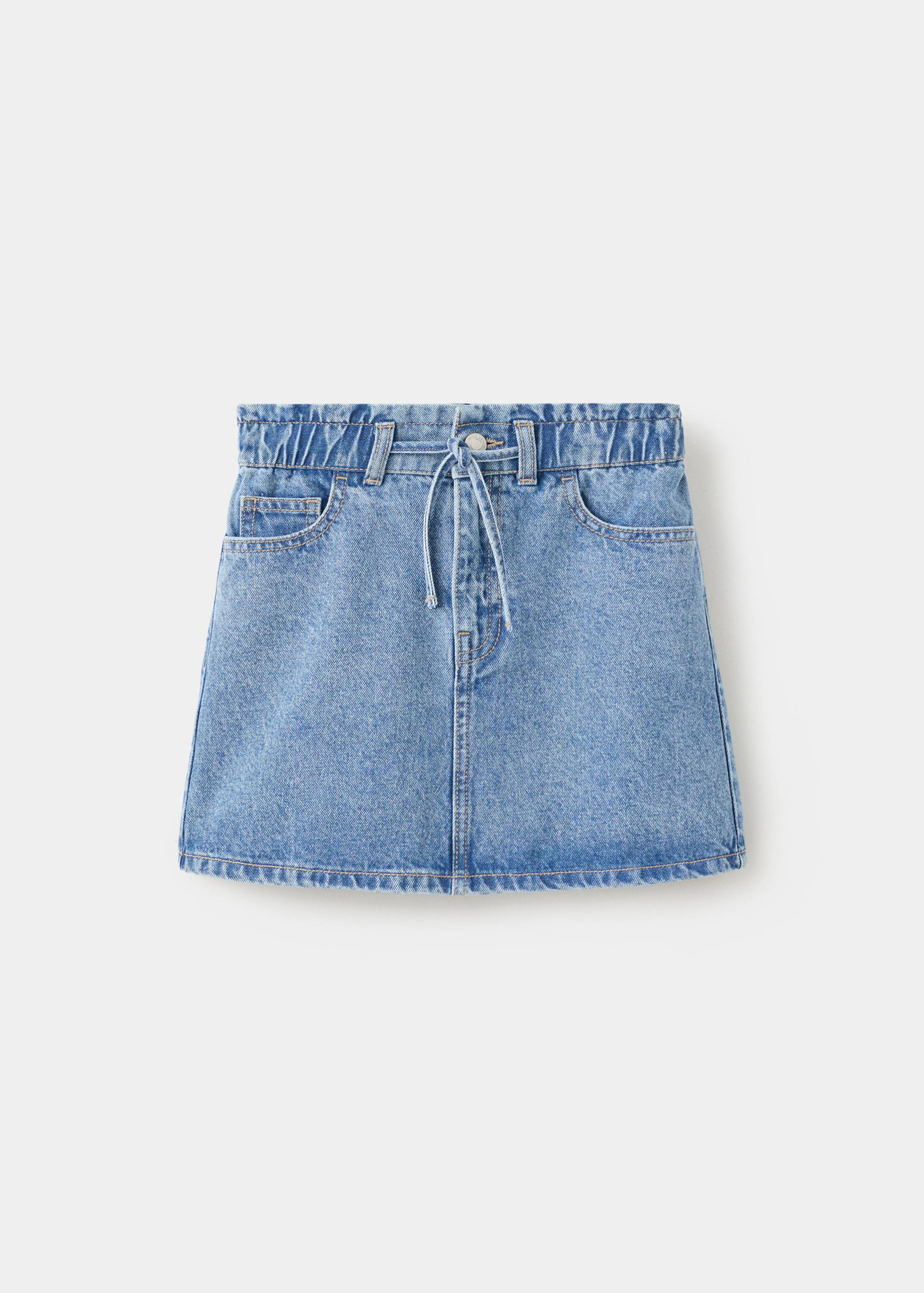 绳结牛仔短裙 - null