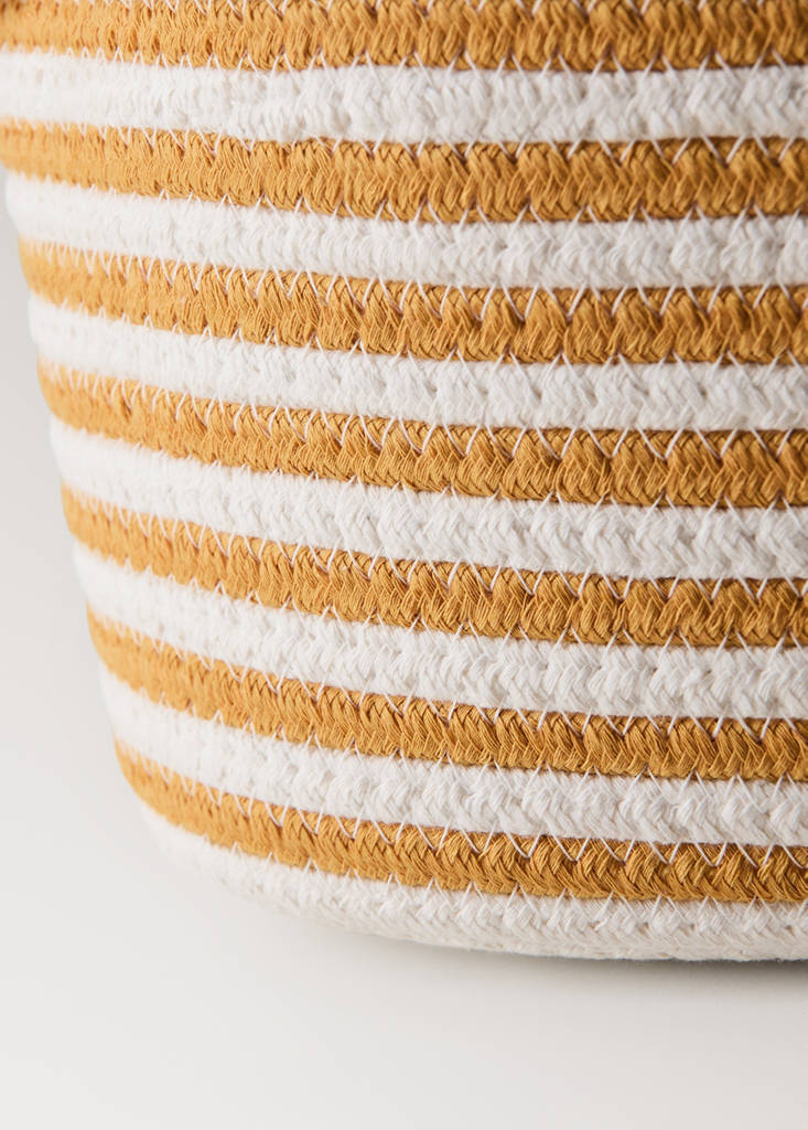 Medium cotton basket with handles — Yellow