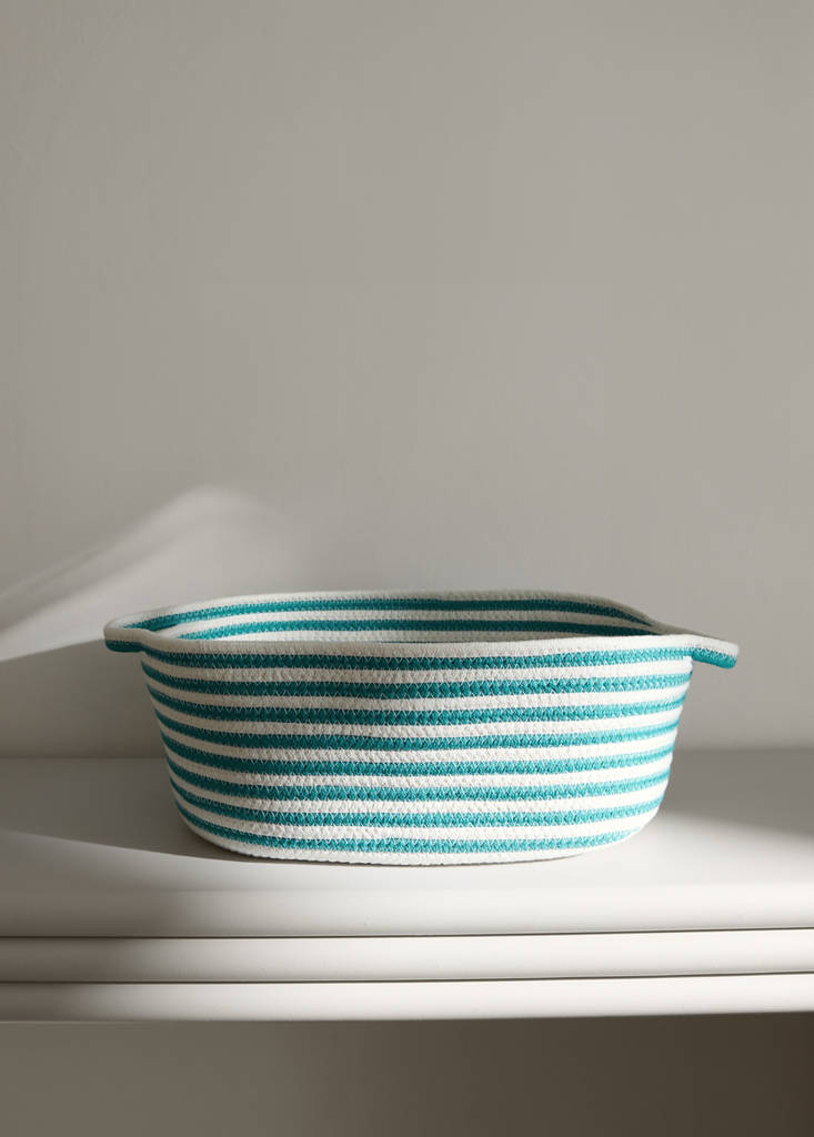 Medium cotton basket with handles — Orange