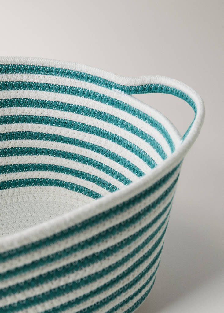Medium cotton basket with handles — Orange