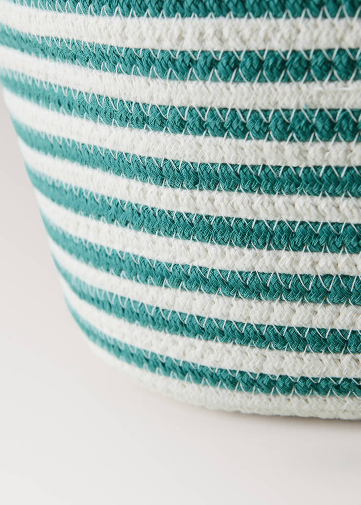 Medium cotton basket with handles — Orange
