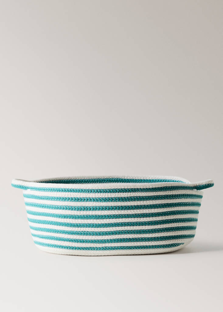 Medium cotton basket with handles — Orange