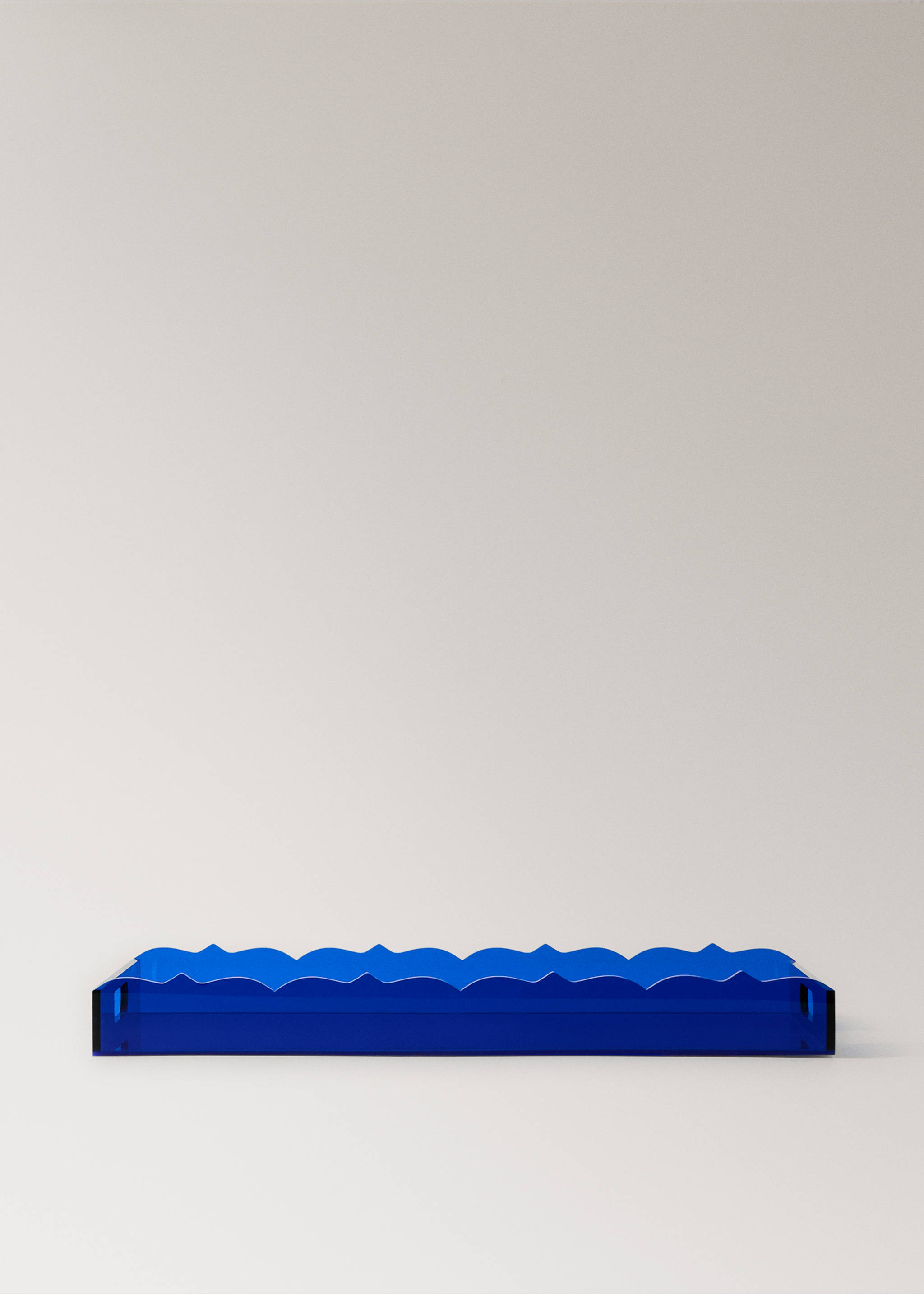 Veliki valoviti pladanj od akrila u boji - Artikl bez modela, Plava. Ref: 27082895-00.