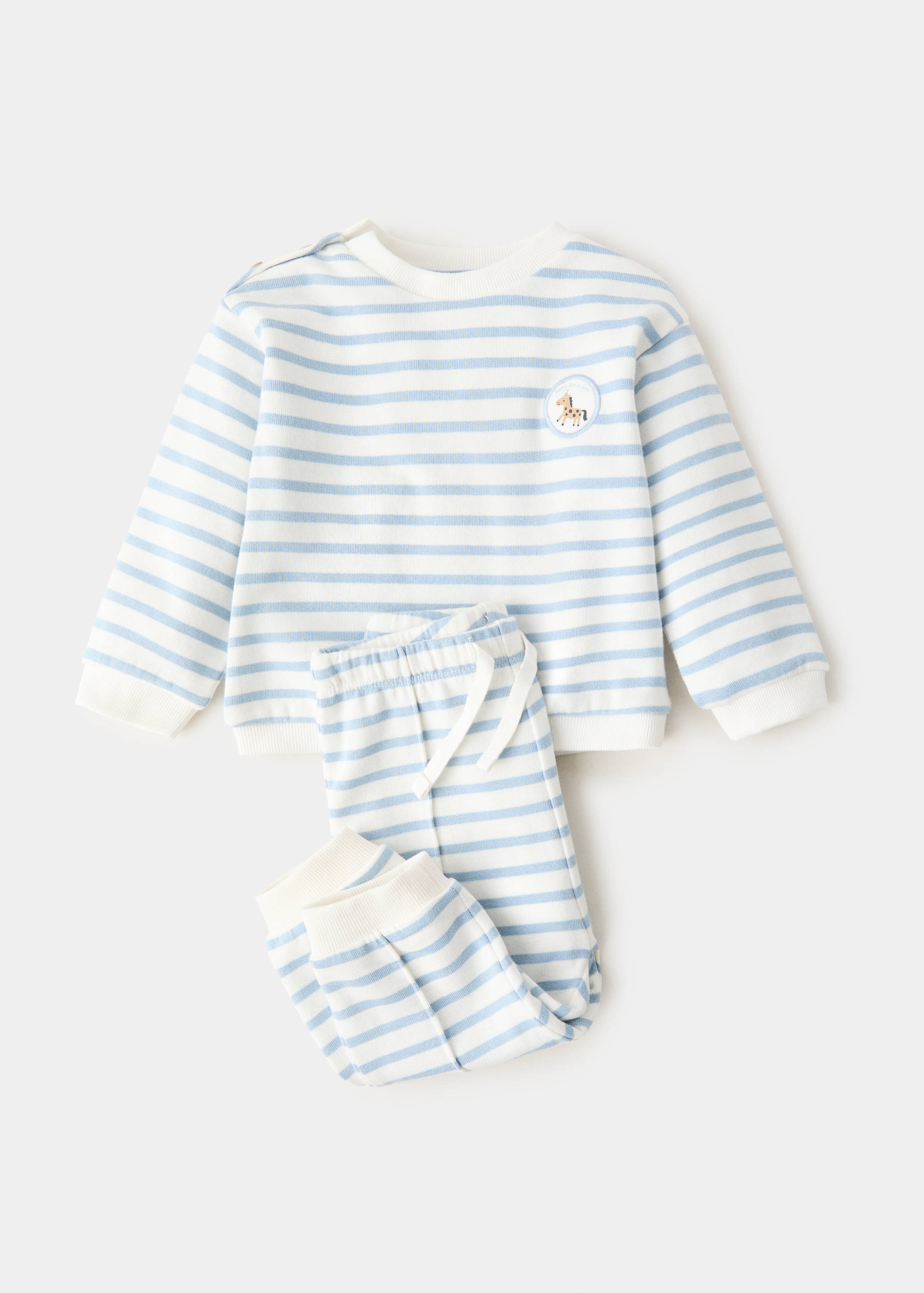 Striped joggers with drawstring - Details of the article 0