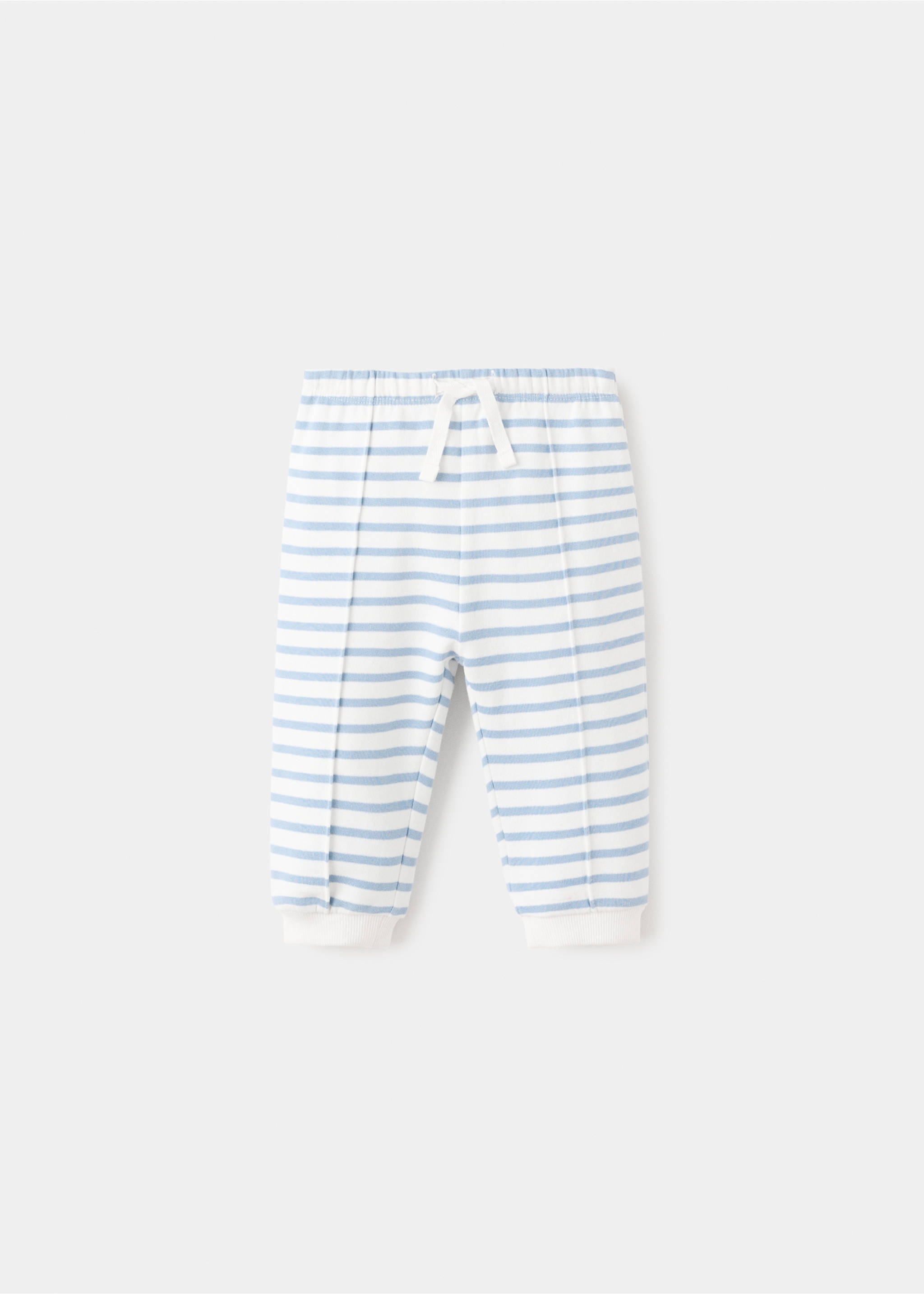 Striped joggers with drawstring - Article without model, Sky Blue. Ref: 27082897-00.