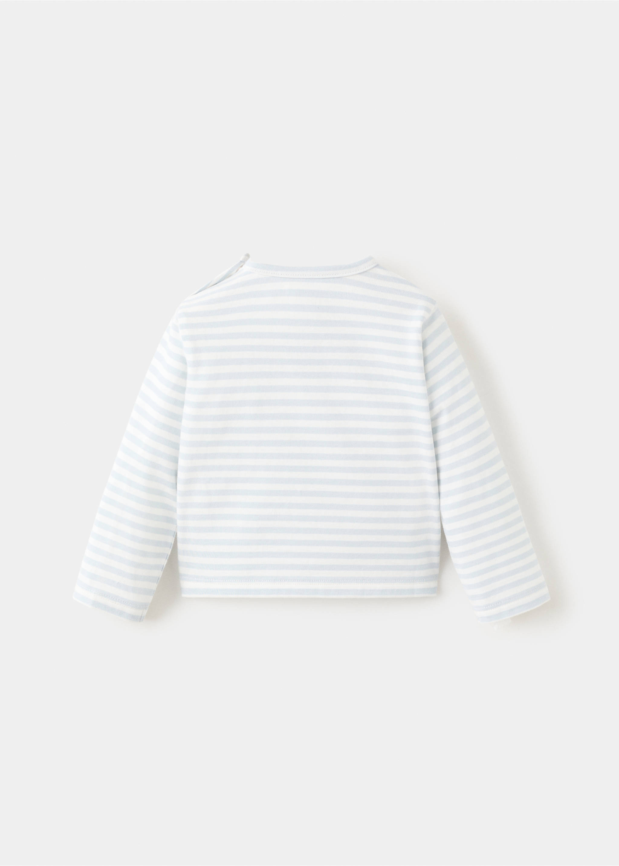 Striped cotton T-shirt - Reverse of the article, Sky Blue. Ref: 27082898-00.