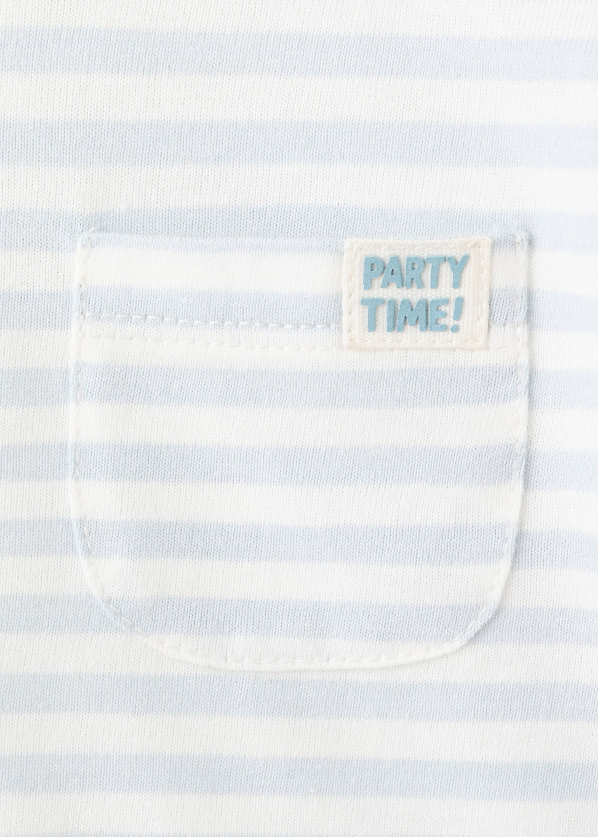 Striped cotton T-shirt - Details of the article 8, Sky Blue. Ref: 27082898-00.