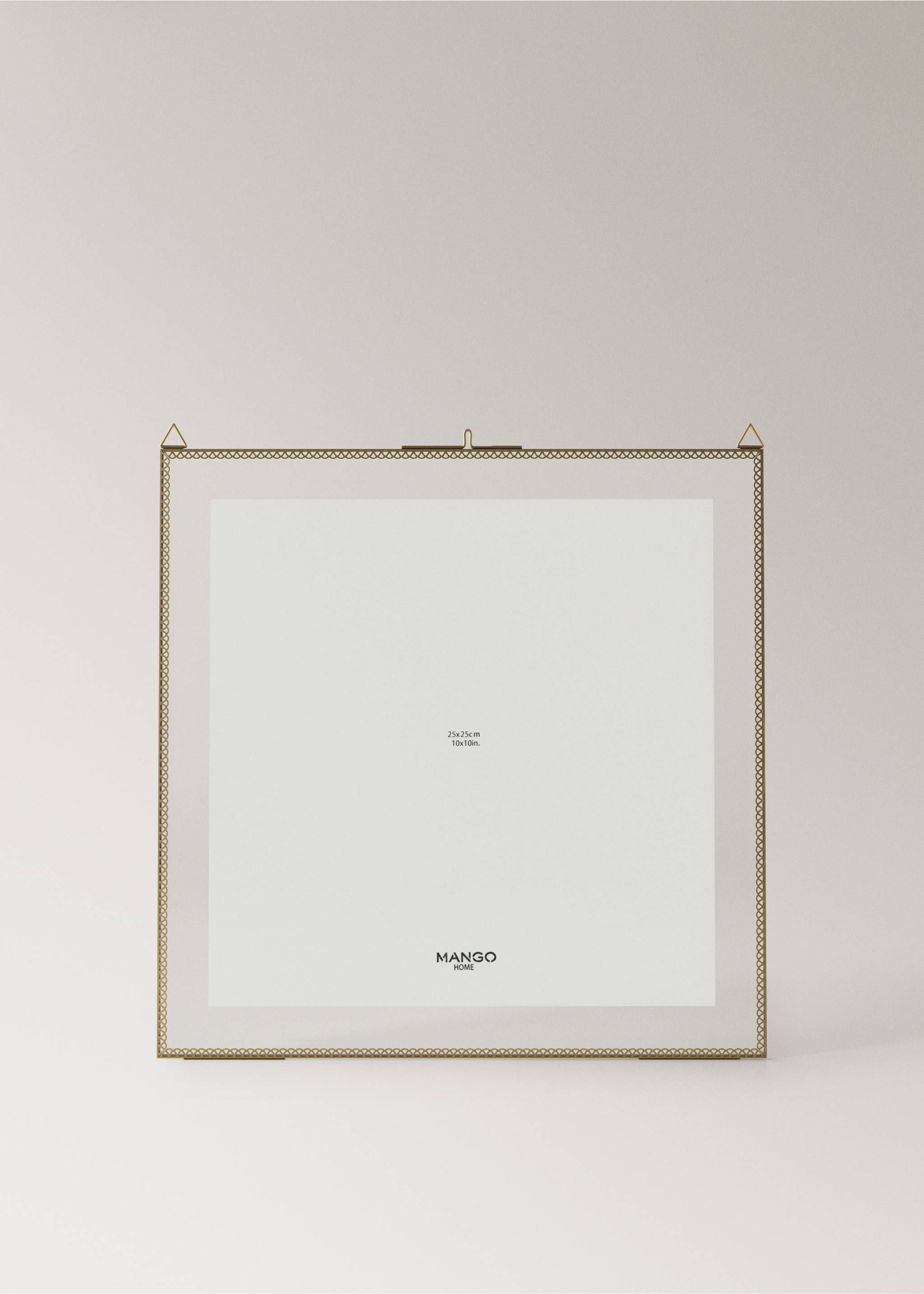 Large square metal border frame - Article without model, Gold. Ref: 27082899-00.