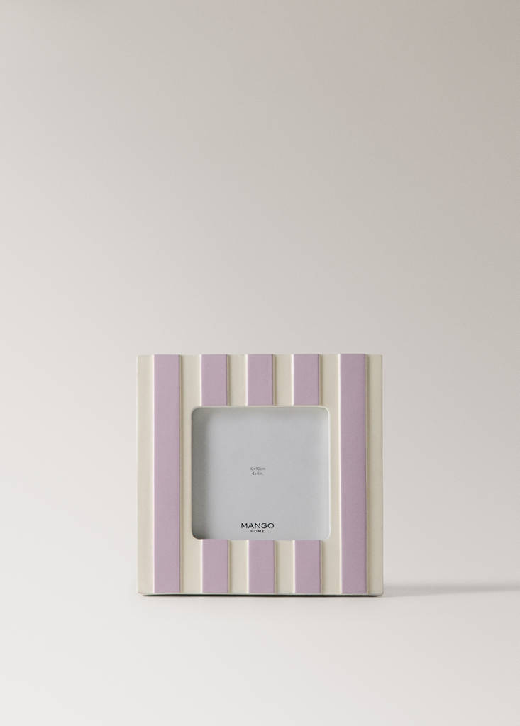 Small two-tone striped resin photo frame — Lavender