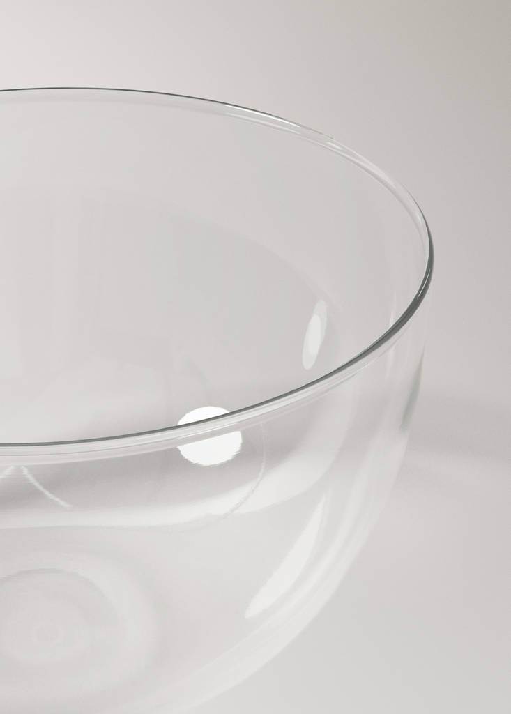 Medium borosilicate bowl — Ice Grey