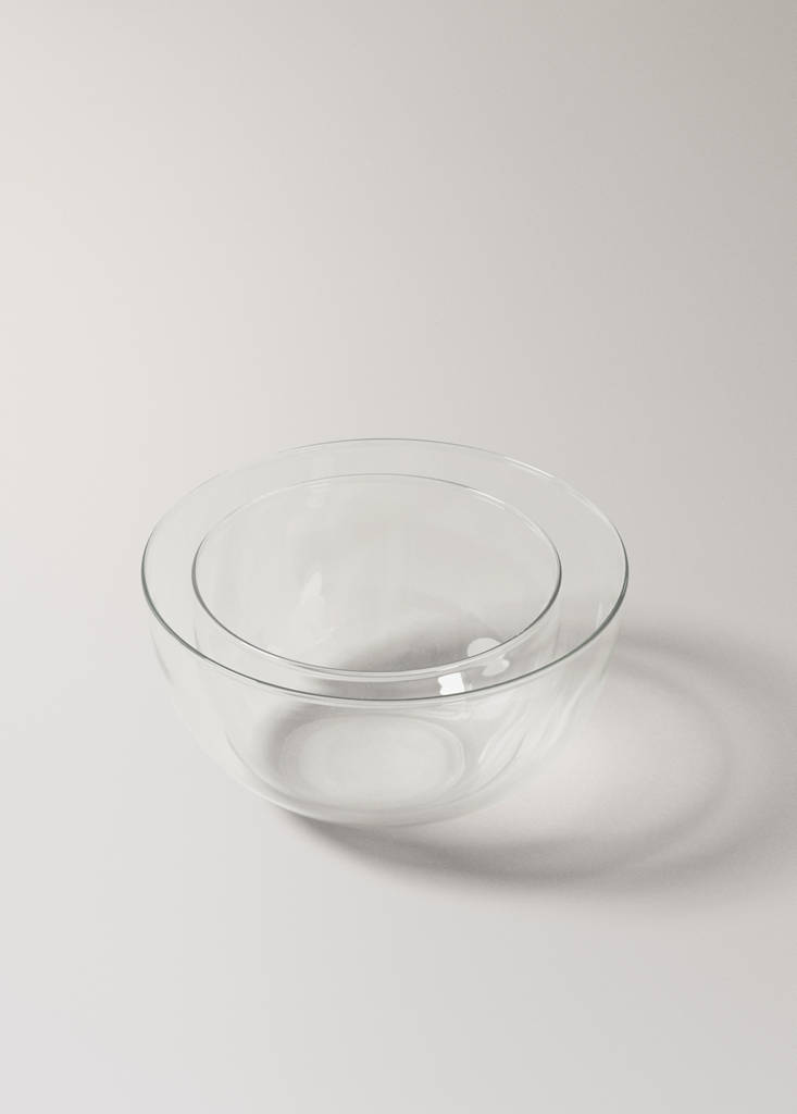 Medium borosilicate bowl — Ice Grey