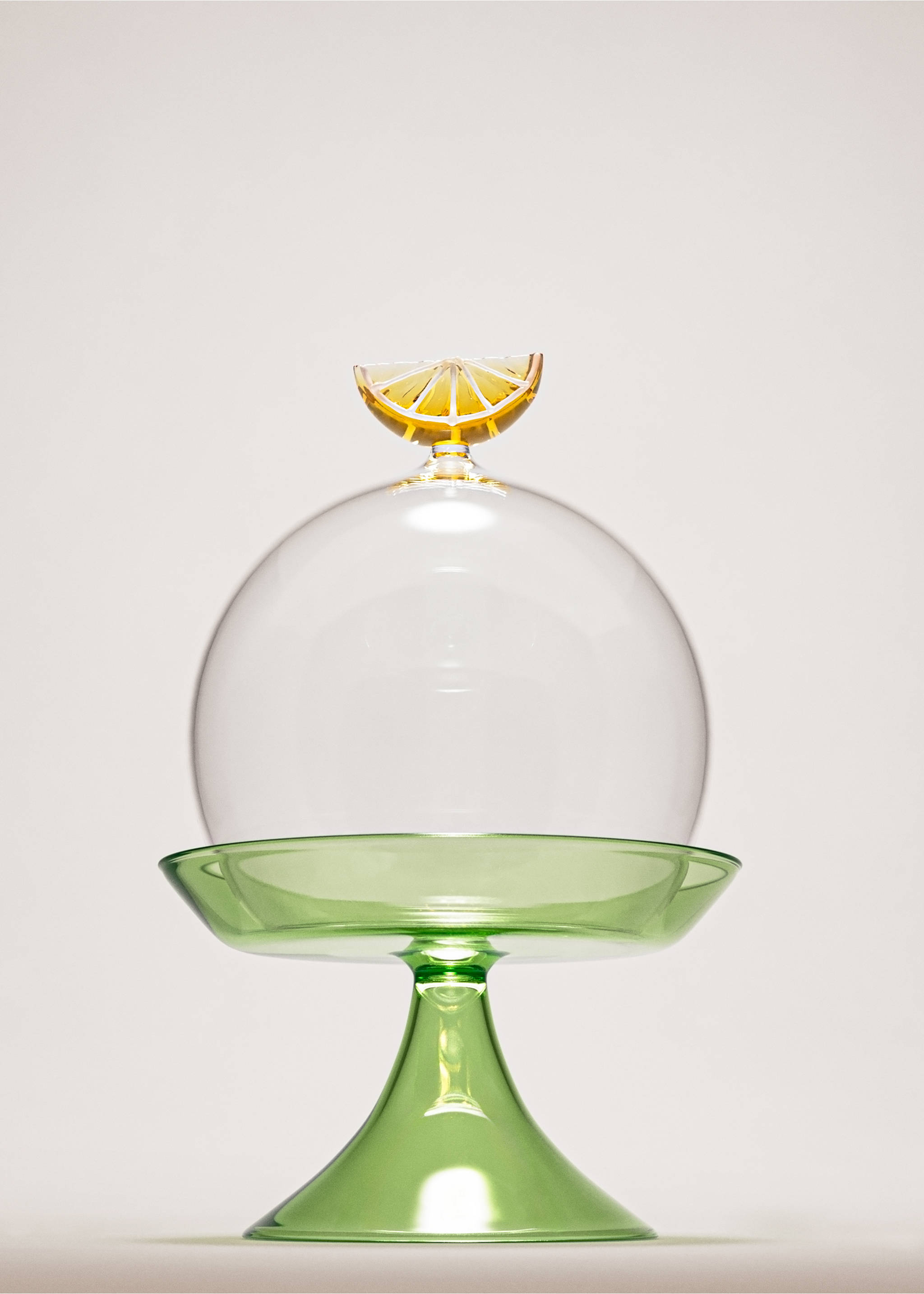 Tårtfat i borosilikatglas med citron - Allmän bild, Gul. Ref: 27082907-00.