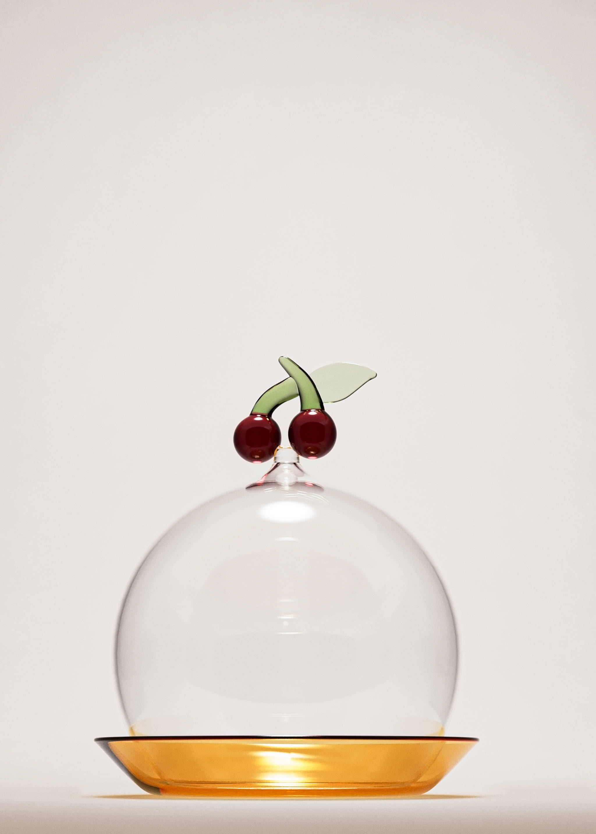 Tårtfat i borosilikatglas med körsbär - Allmän bild