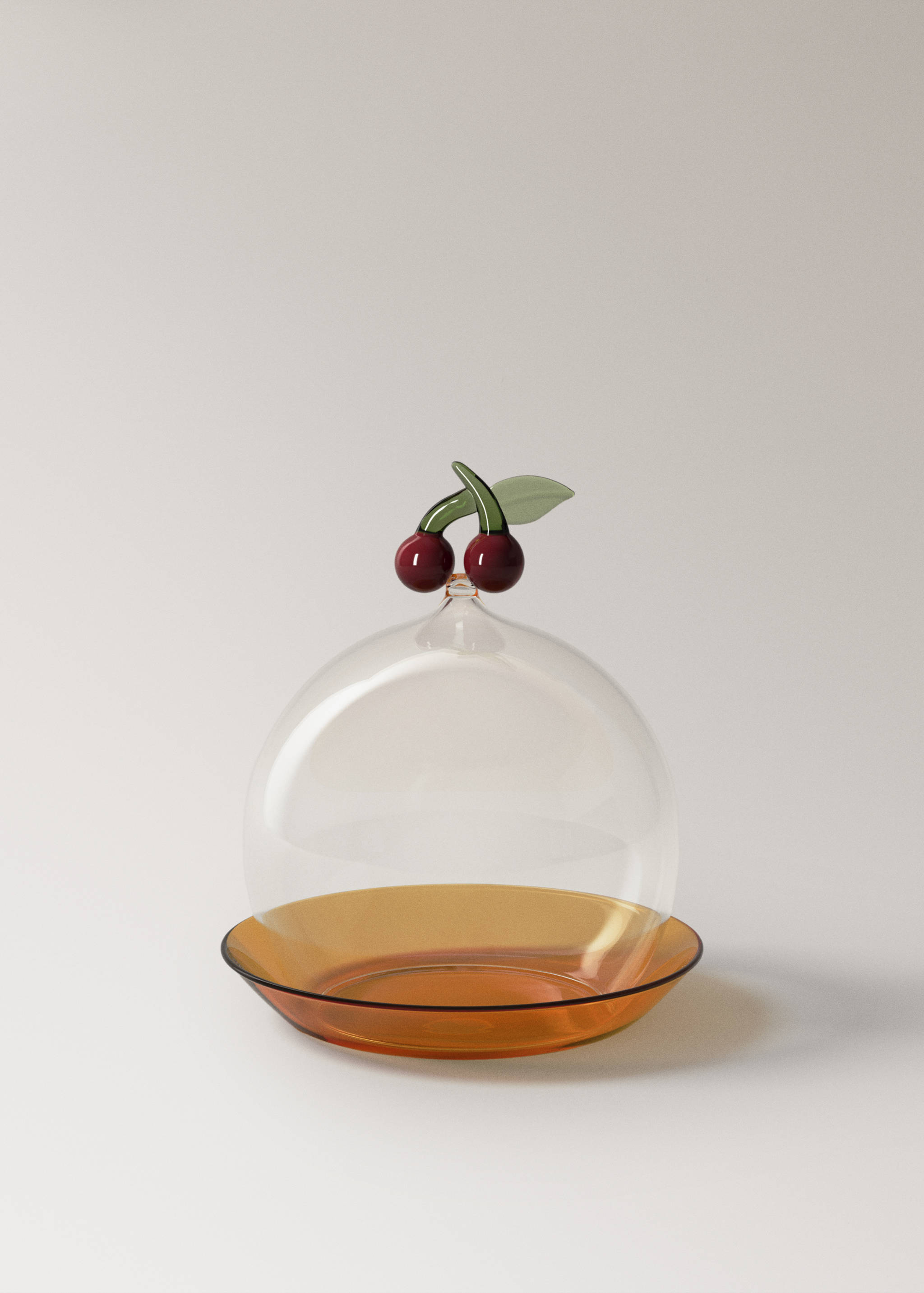Tårtfat i borosilikatglas med körsbär - Artikel utan modell