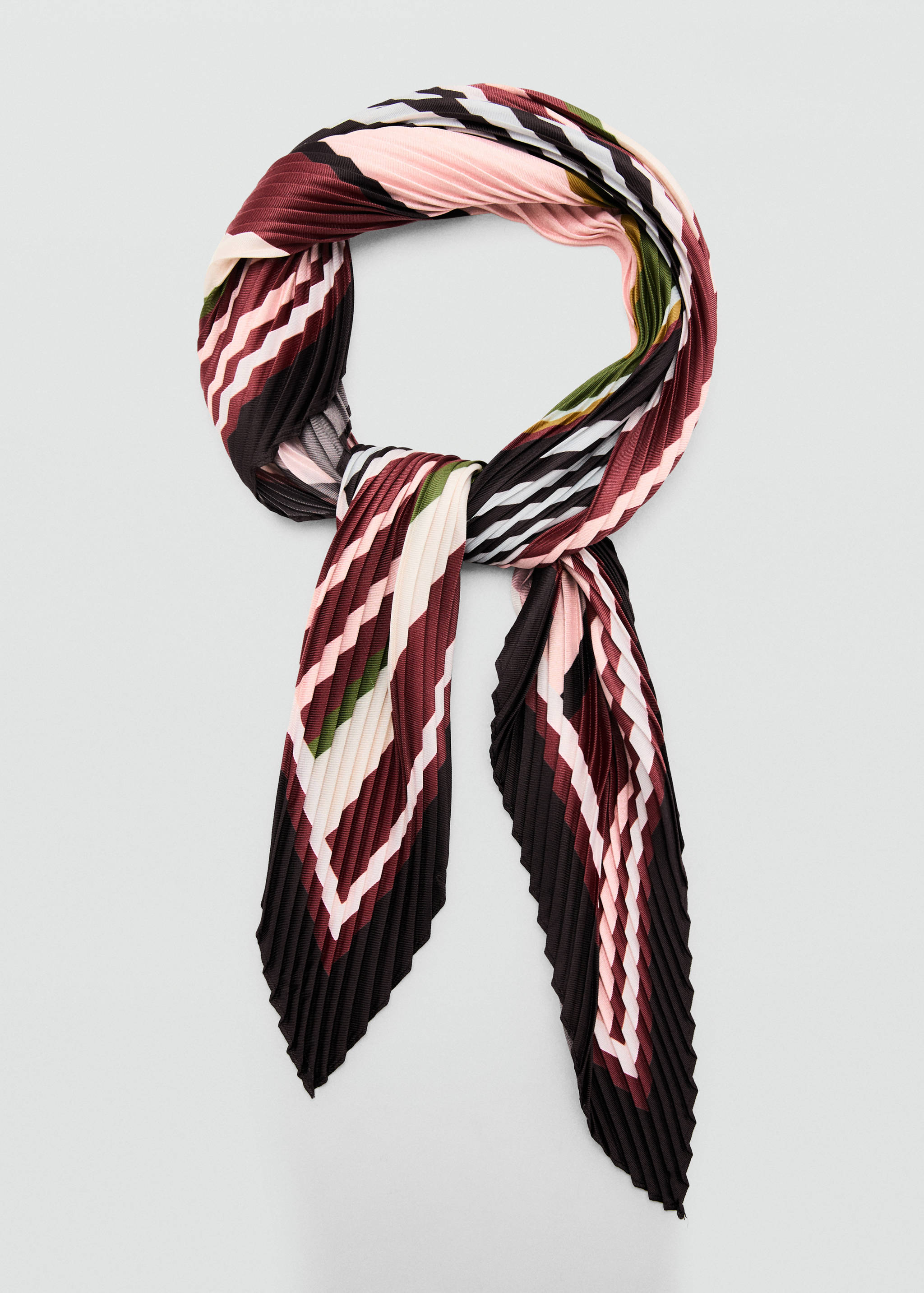 Printed pleated scarf - Details of the article 1