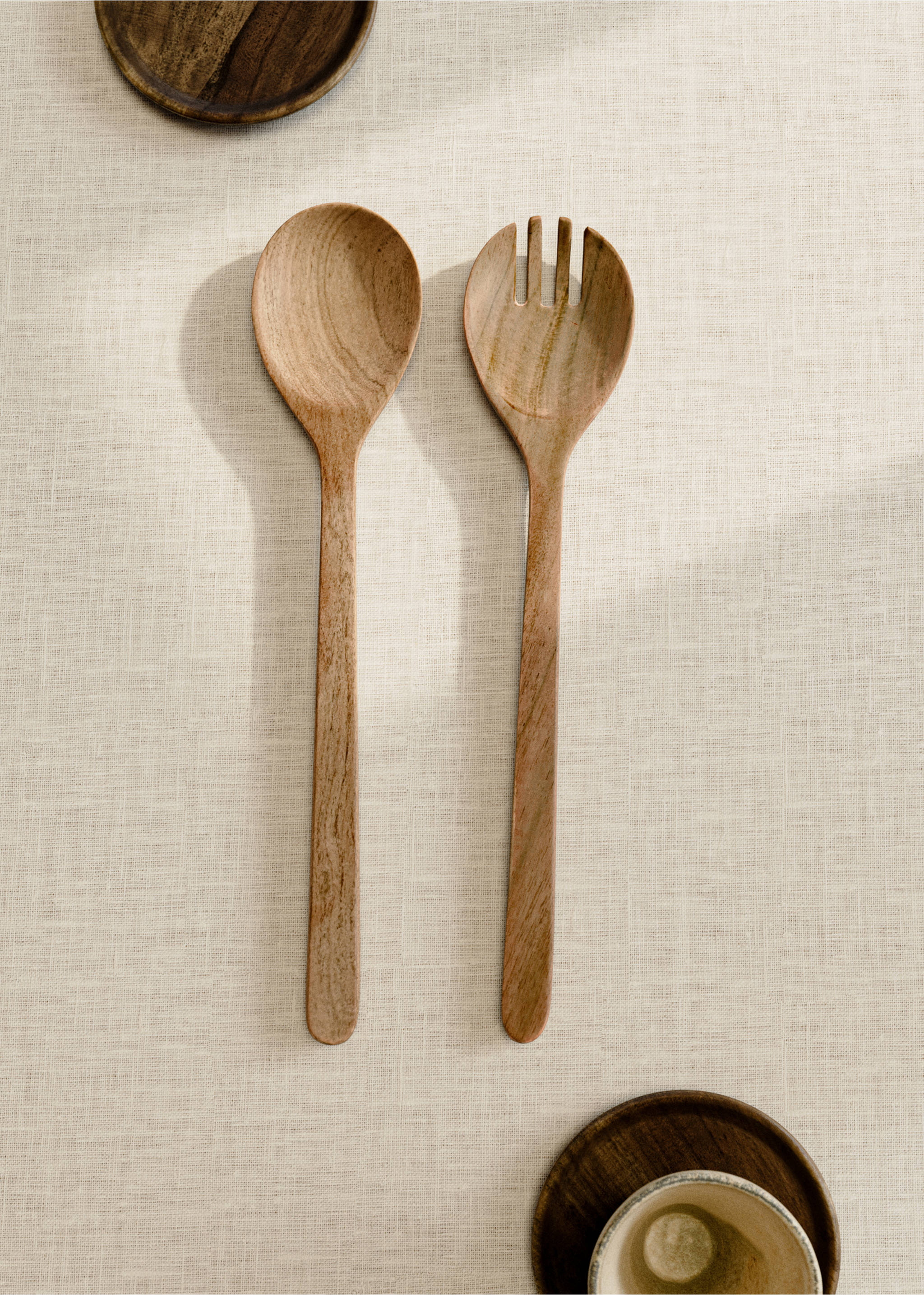 Acacia wood serving utensils set - General plane, Brown. Ref: 27082913-00.