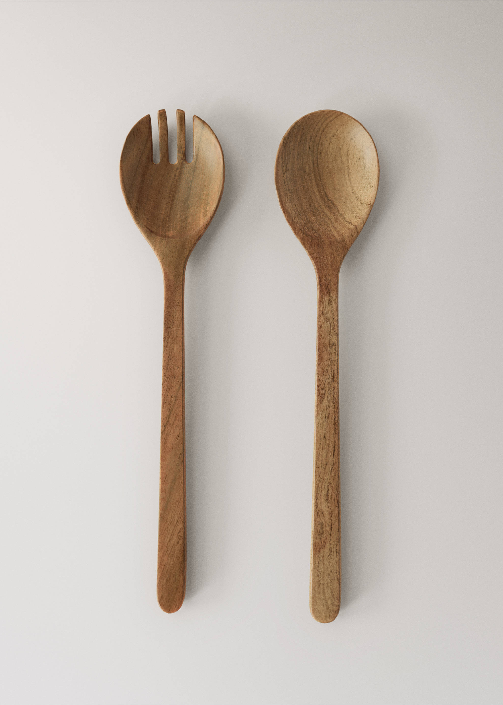 Set of 2 acacia wood serving cutlery - Article without model, Brown. Ref: 27082913-00.