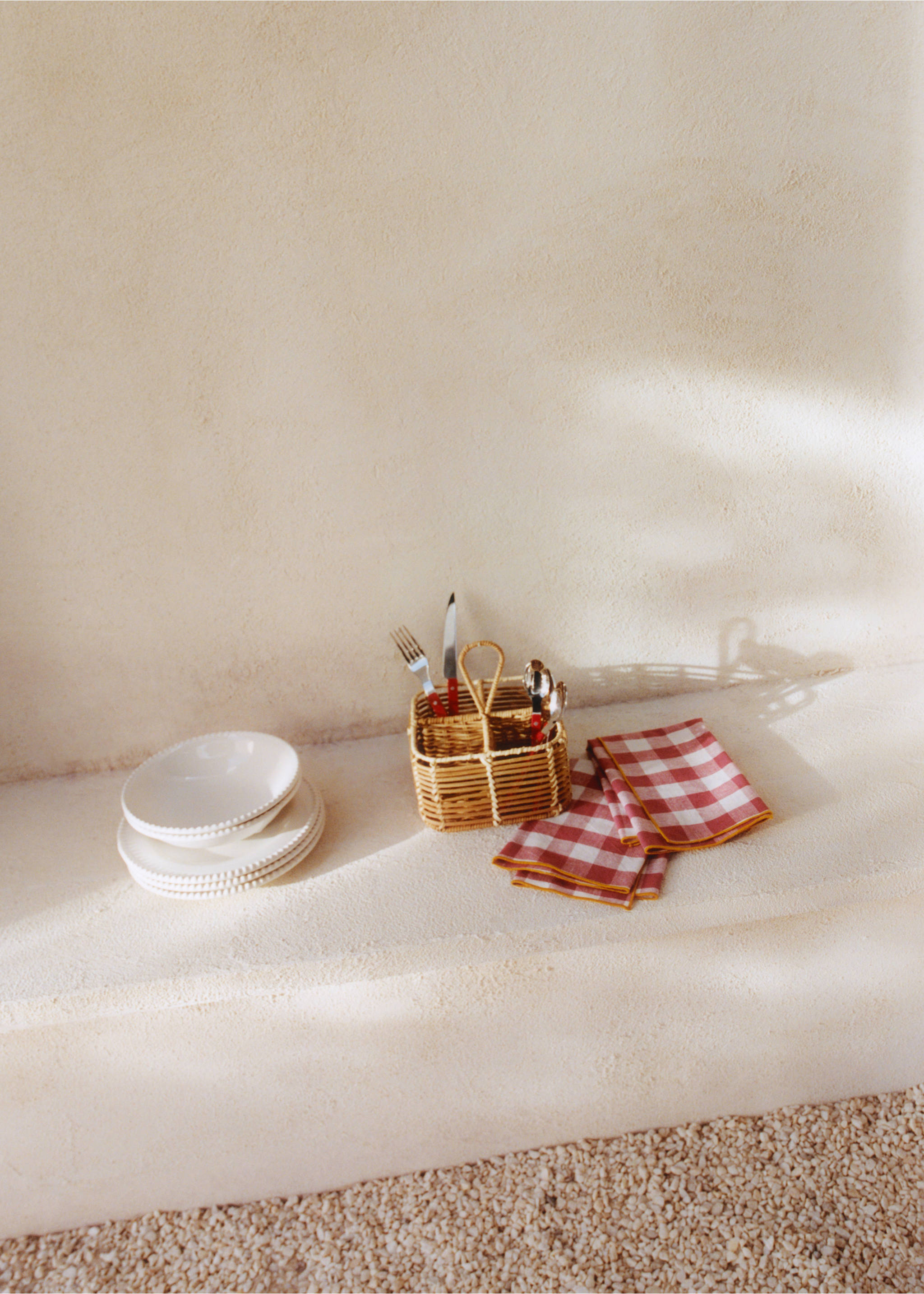 Rattan Cutlery Holder - Details of the article 5, Brown. Ref: 27082918-00.