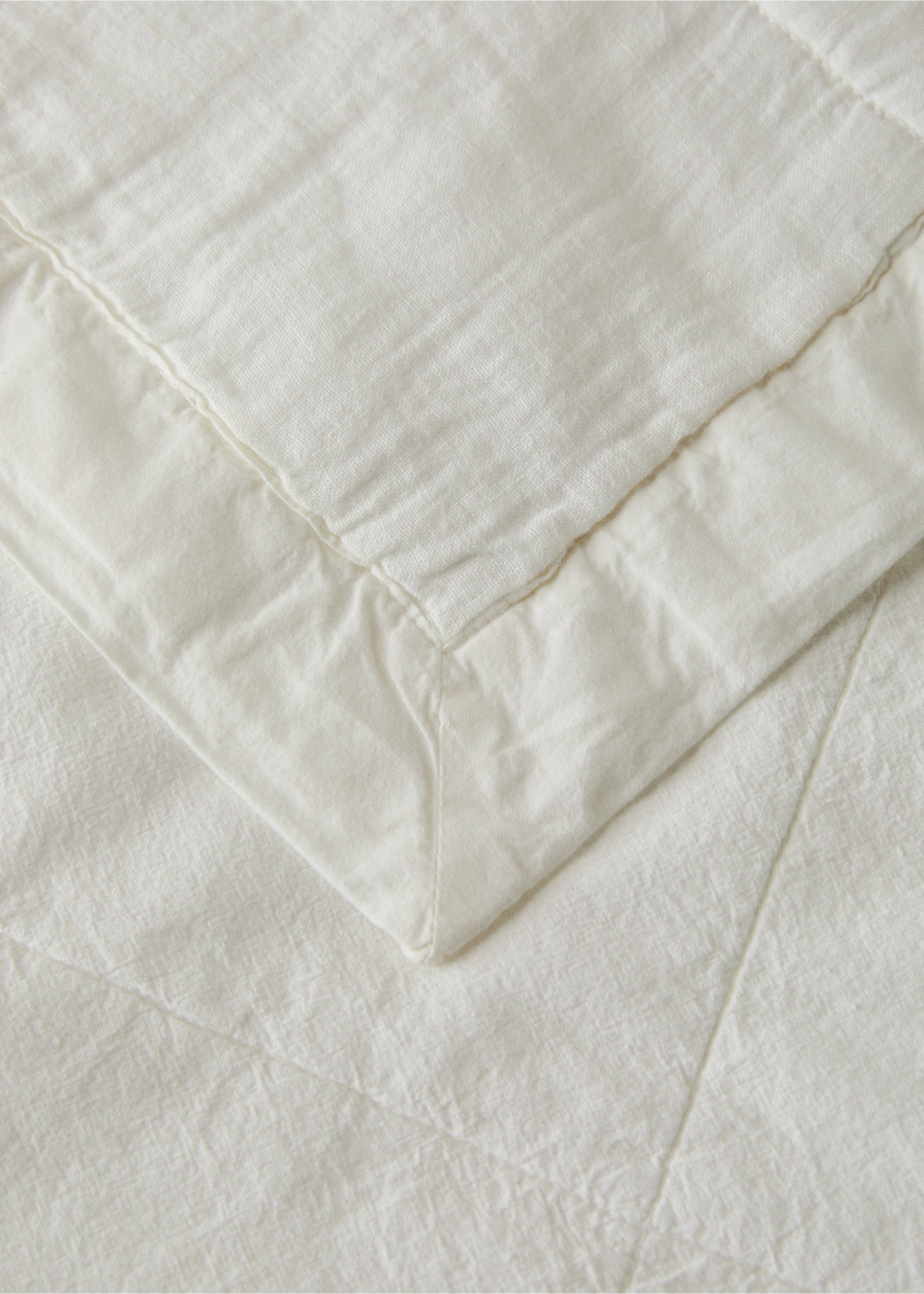 Юрган от пран лен на едро каре за легло 130/140 см - Данни за артикула 1, Екрю. Ref: 27082920-00.