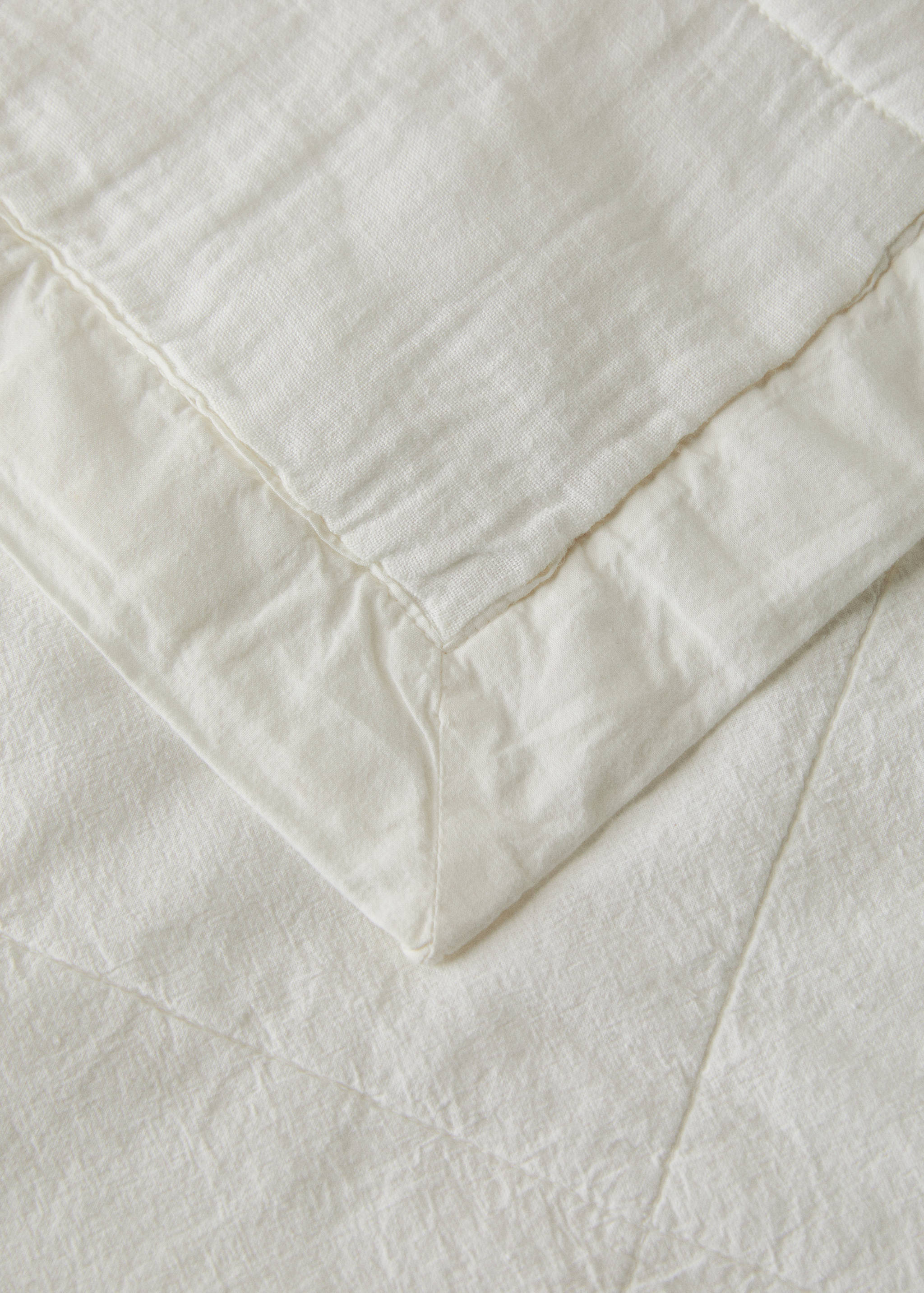 Couvre-lit en lin lavé grands carreaux lit 130/140 cm - Détail de l'article 1