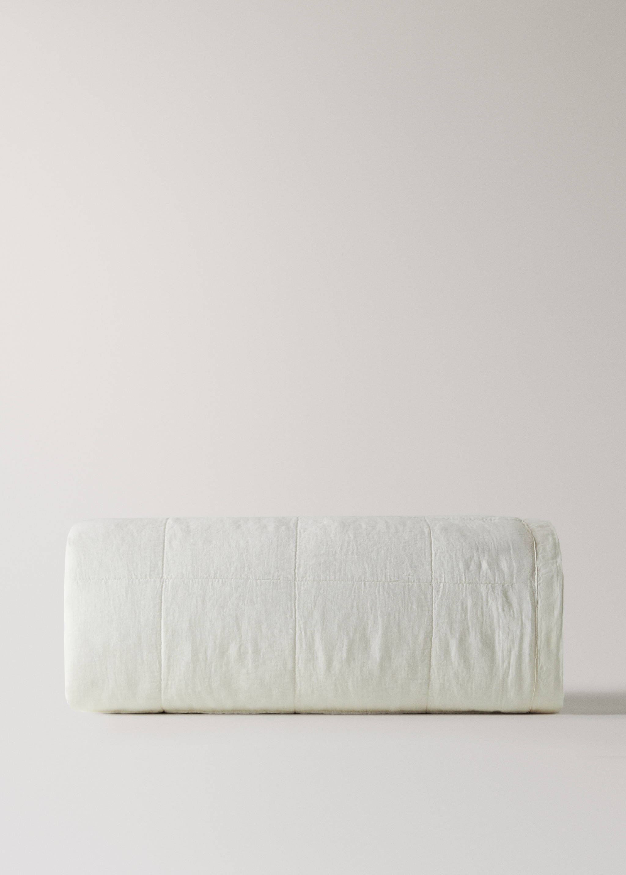 Washed linen duvet with large checks for bed 130/140 cm - Article without model