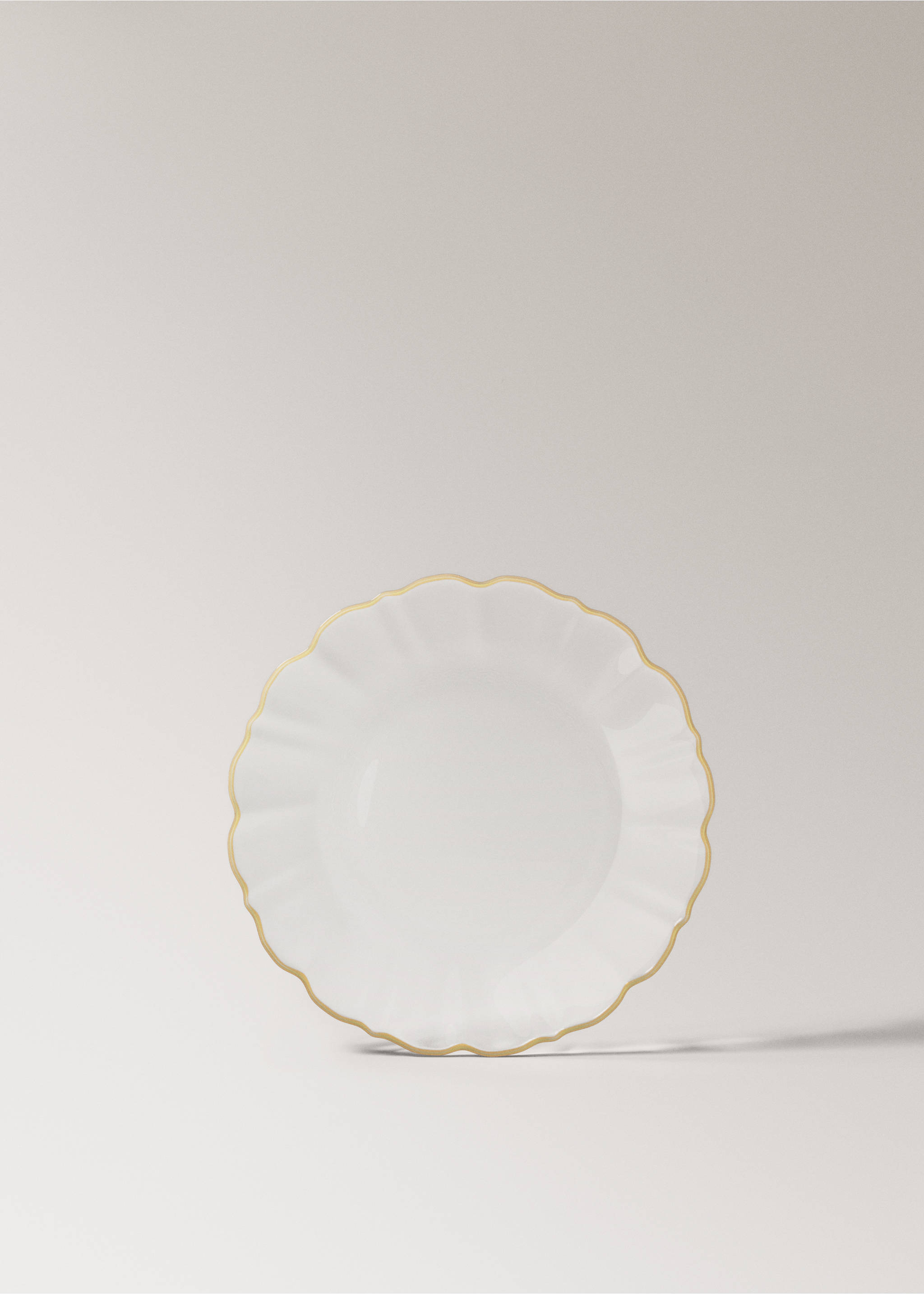 Glass dessert plate contrast - Article without model, Ice Grey. Ref: 27082923-00.