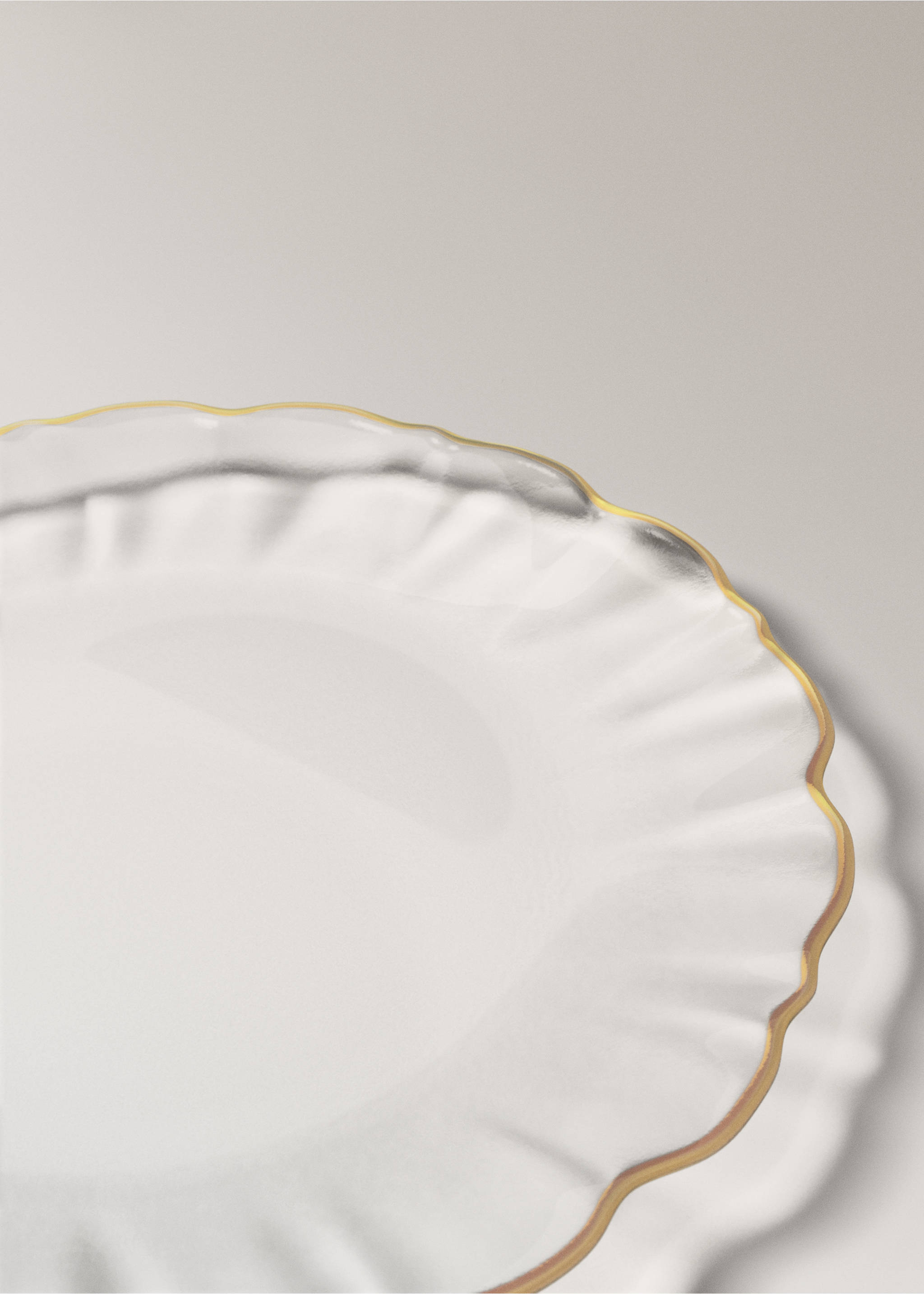 Glass dessert plate contrast - Details of the article 1, Ice Grey. Ref: 27082923-00.