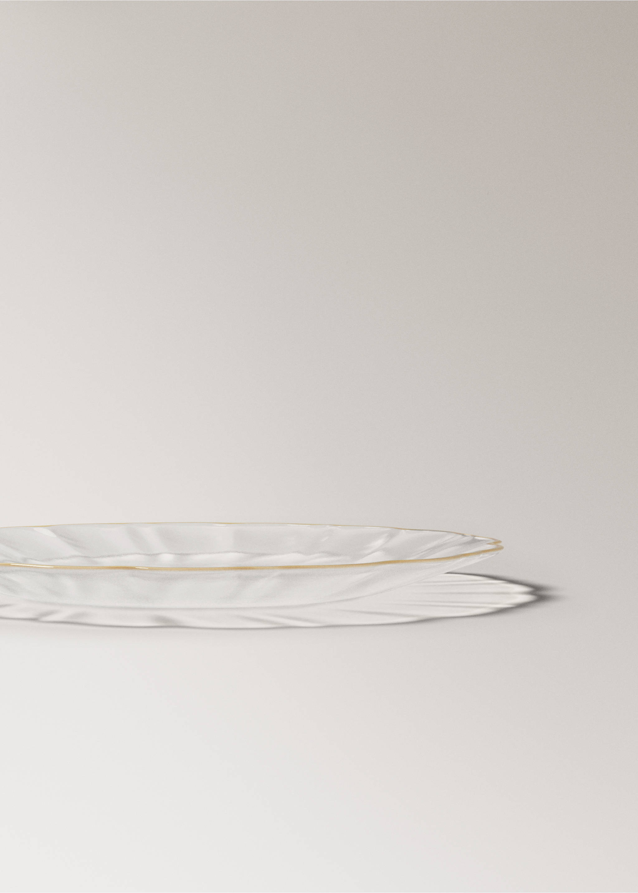 Glass dessert plate contrast - Details of the article 2, Ice Grey. Ref: 27082923-00.