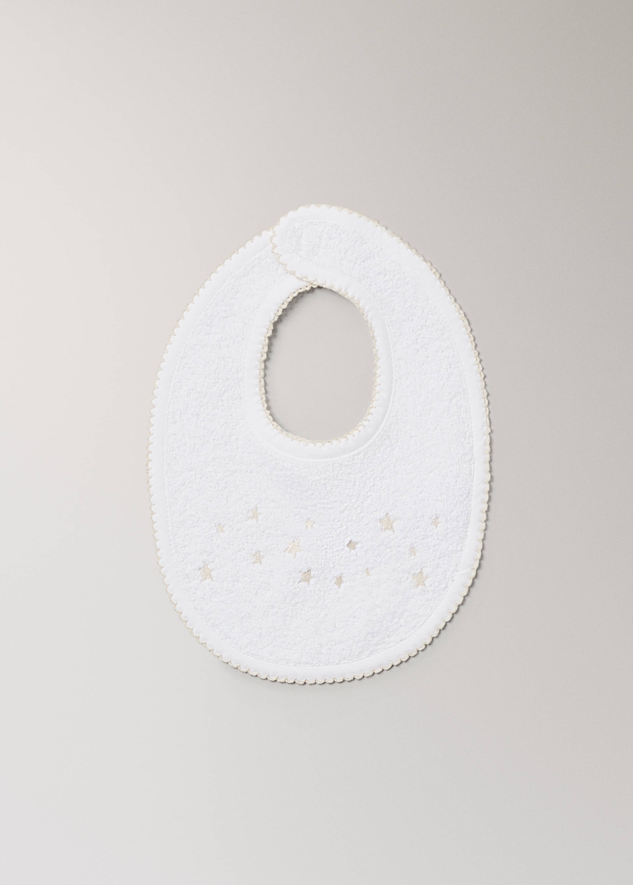Embroidered cotton bib with stars - Article without model