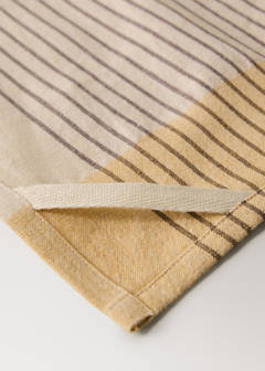 Cotton and linen striped kitchen towel — Peach 2