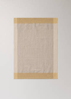 Cotton and linen striped kitchen towel — Peach 3