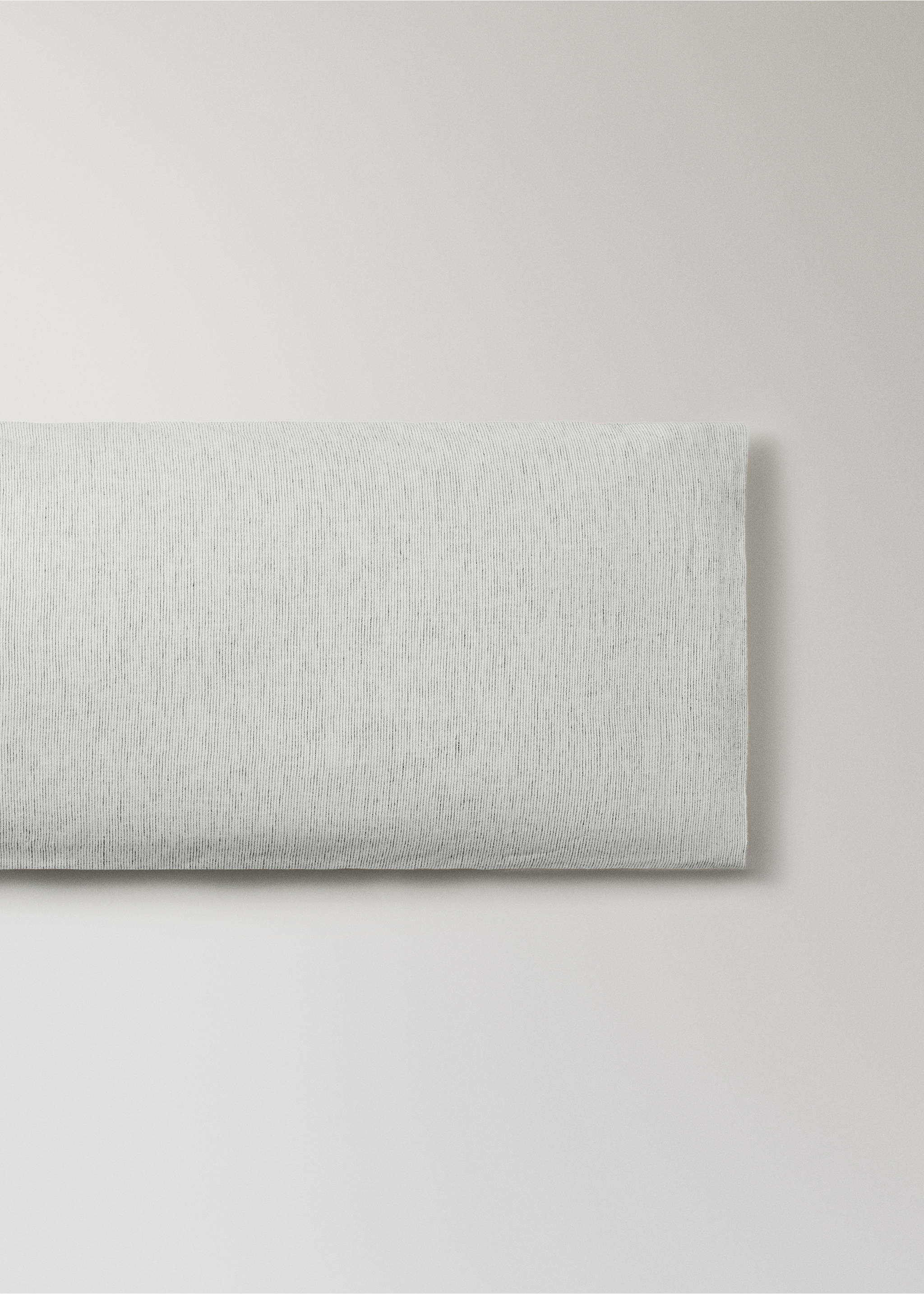Cotton linen pillowcase with tie fastening 45x110 cm - Article without model, Grey. Ref: 27083269-00.
