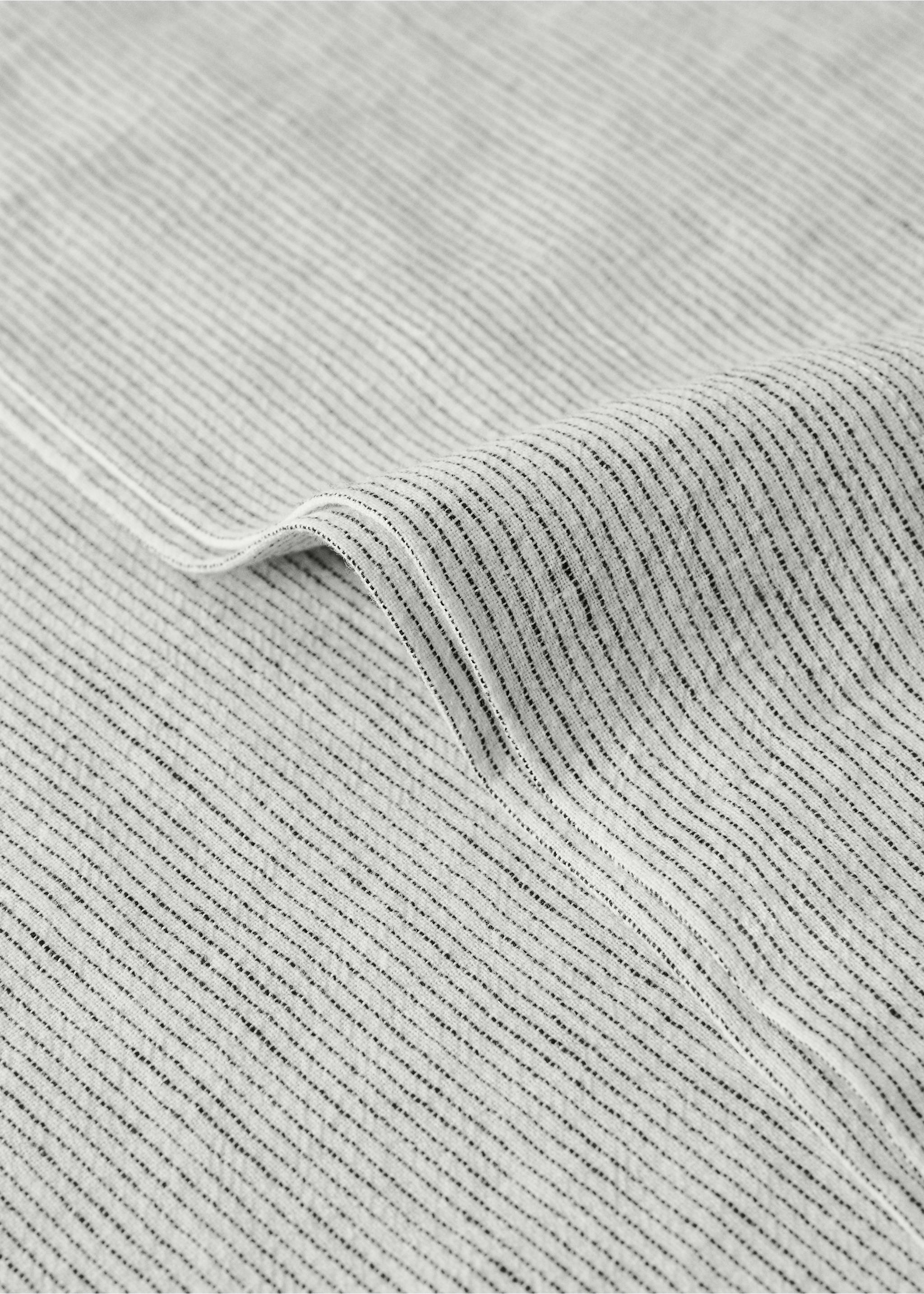 Cotton linen pillowcase with tie fastening 45x110 cm - Details of the article 1, Grey. Ref: 27083269-00.