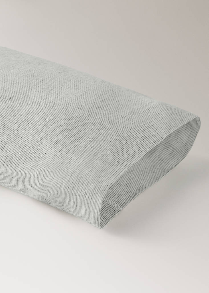 Cotton linen pillowcase with tie fastening 45x110 cm - thumbnail 4