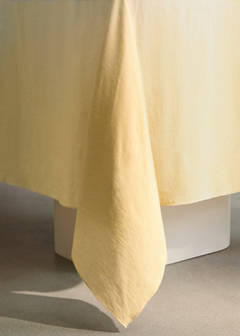 Ombre cotton linen tablecloth design for 2 to 4 people — Yellow 6