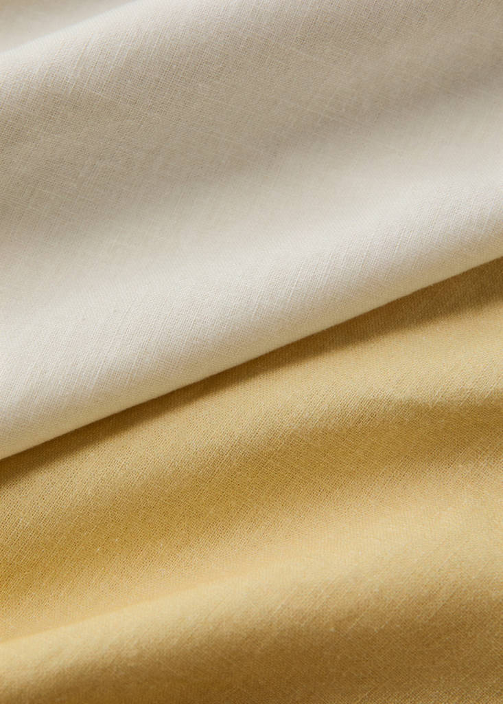 Ombre cotton linen tablecloth design for 2 to 4 people — Yellow
