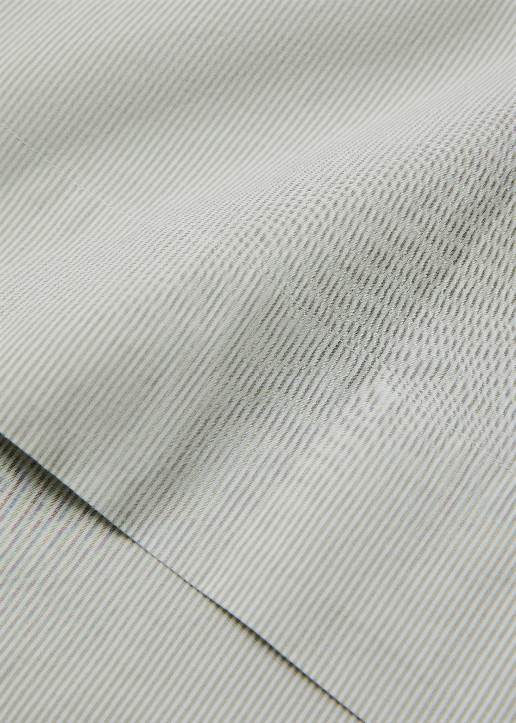 Drap plat coton fil teint lit 90 cm - Détail de l'article 1, Vert pastel. Ref: 27083277-00.