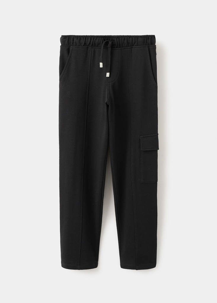 MANGO KIDS - Jogger cargo coton noir - 6 - Garçon