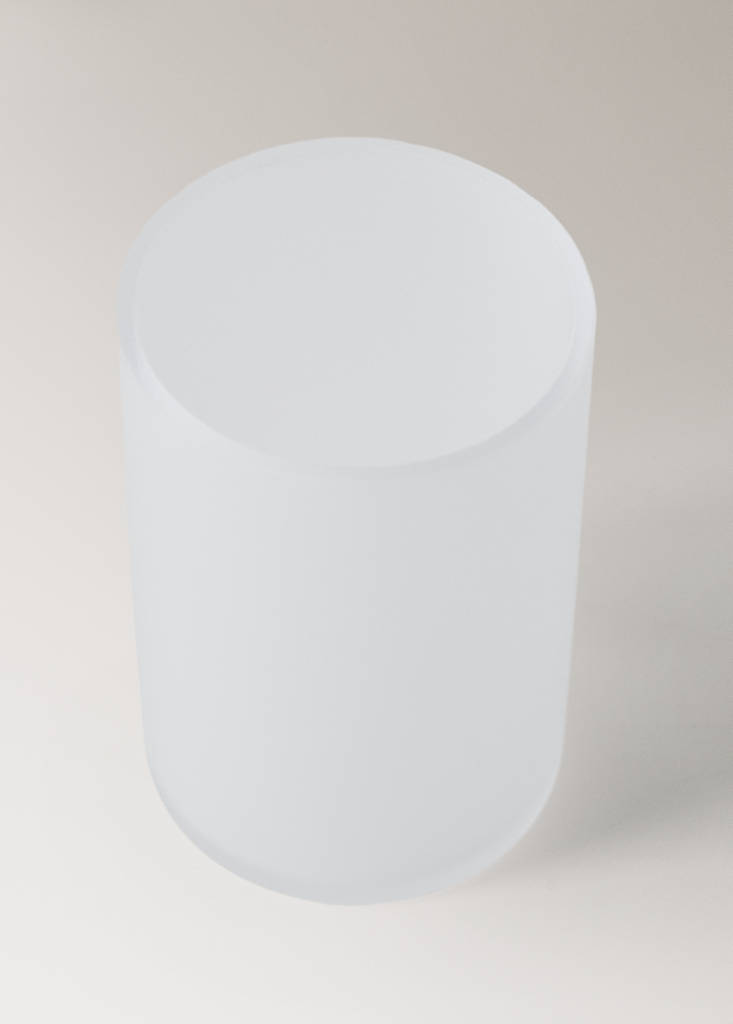 Frosted glass toothbrush tumbler — White